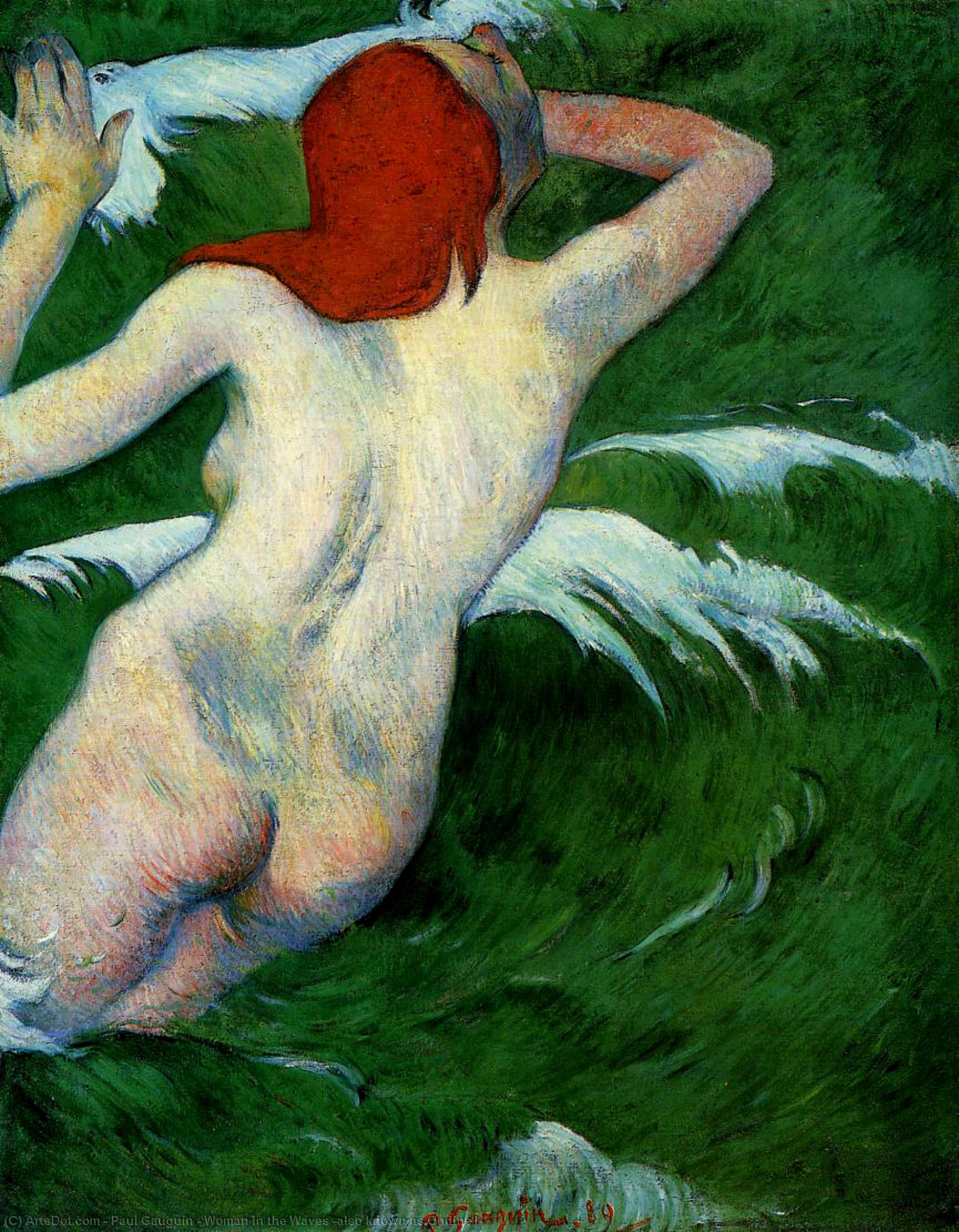 Comprar Reproducciones De Arte Del Museo Mujer en las Olas (también conocida como Ondine I), 1889 de Paul Gauguin (1848-1903, France) | ArtsDot.com