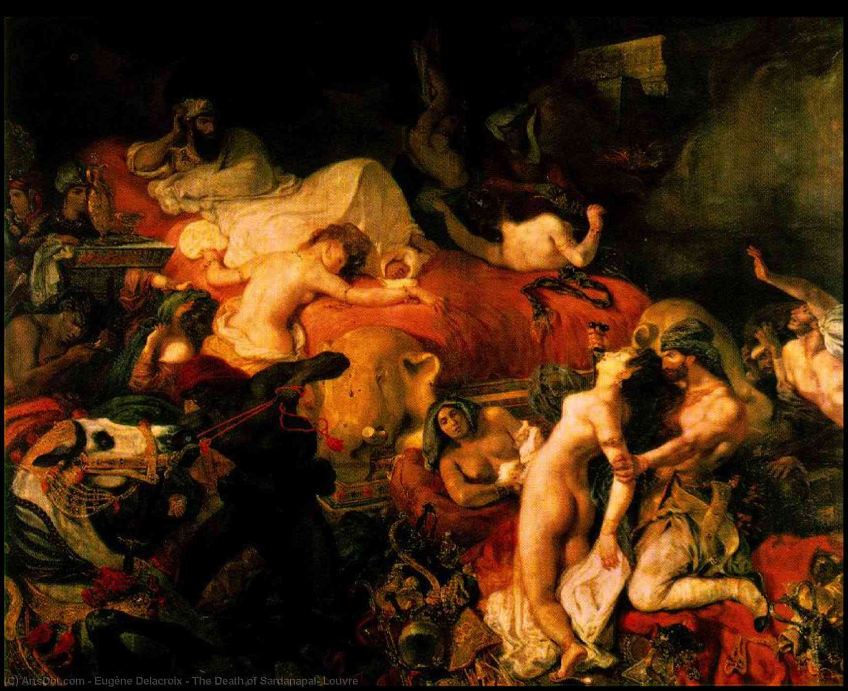 Order Oil Painting Replica The Death of Sardanapal, Louvre, 1827 by Eugène Delacroix (1798-1863, France) | ArtsDot.com
