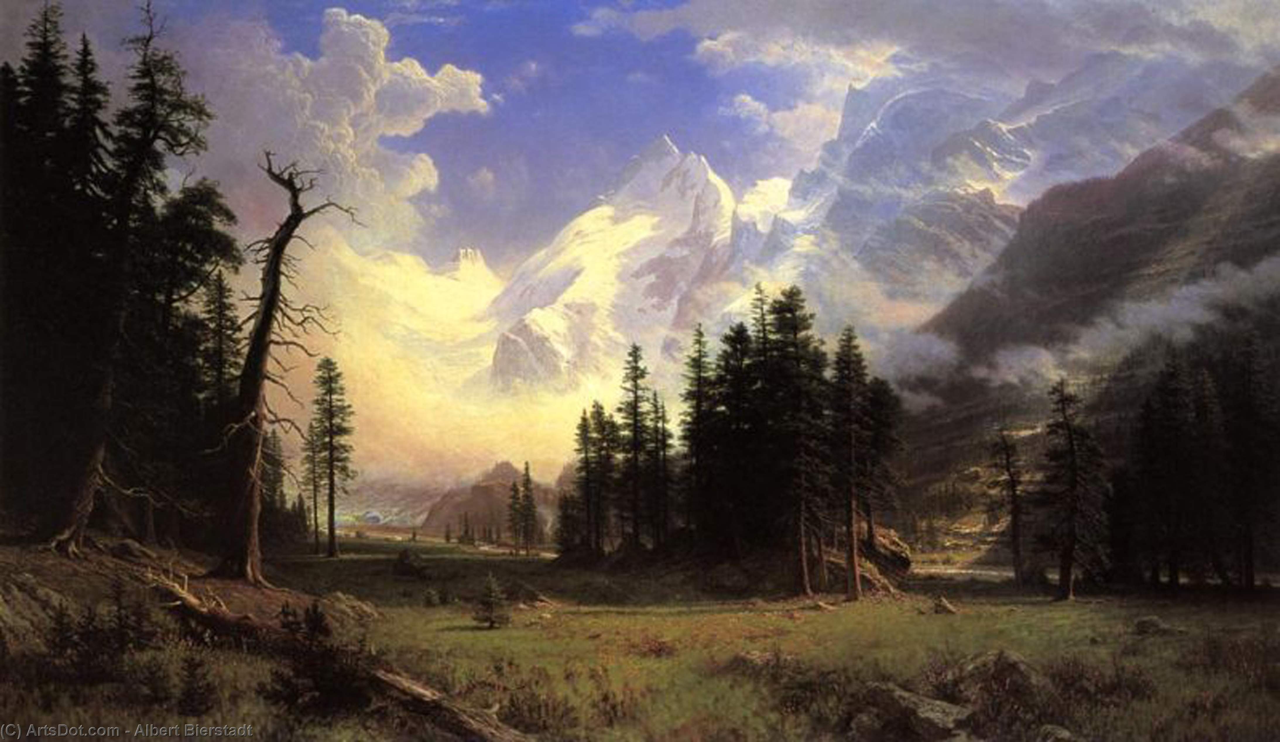 Ordinare Riproduzioni D'arte Il ghiacciaio Morteratsch, Alta Valle Engadina, Pontresina, 1895 di Albert Bierstadt (1830-1902, Germany) | ArtsDot.com