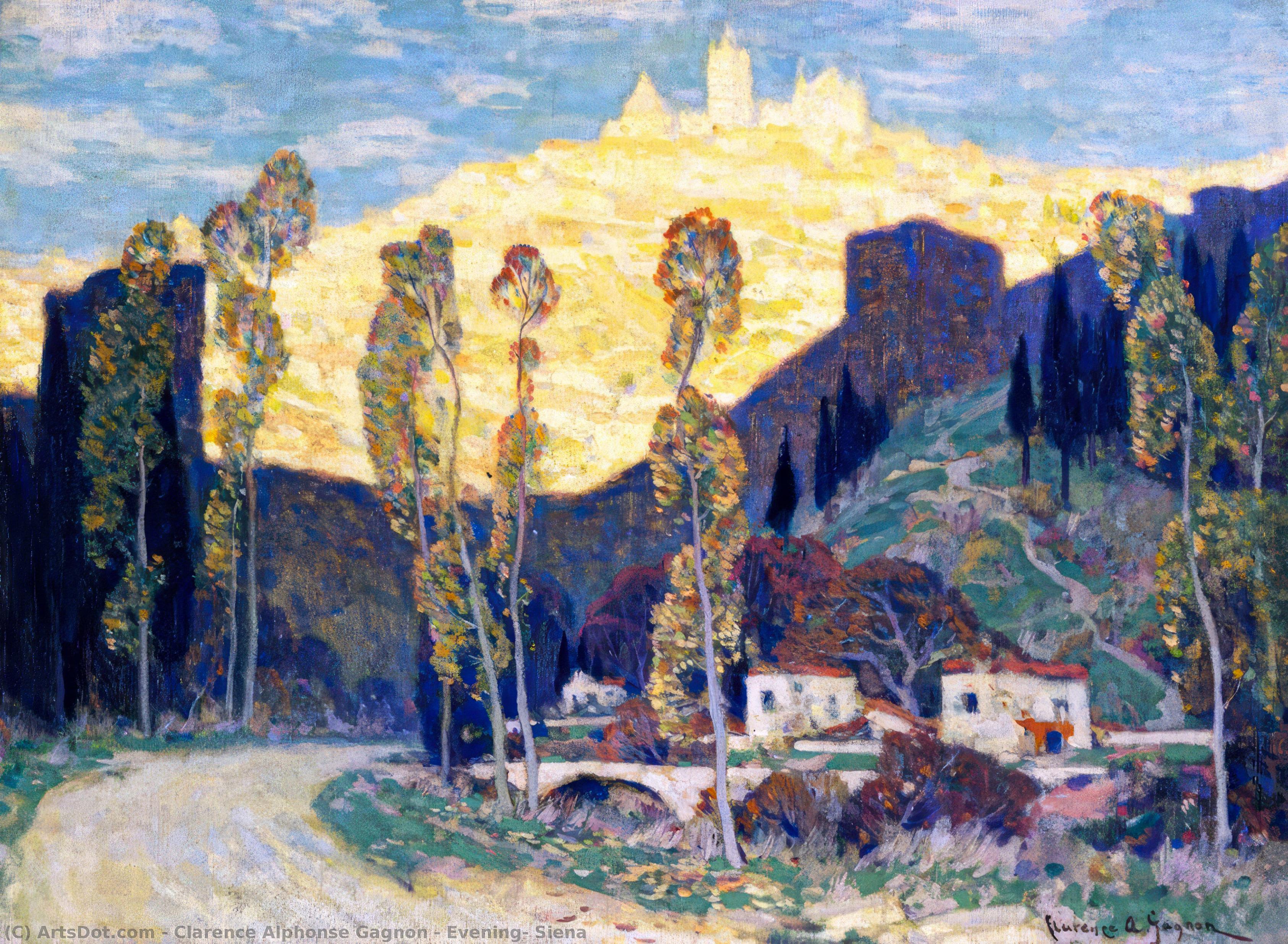 Adquirir Reproducciones De Pinturas Buenas noches, Siena, 1911 de Clarence Alphonse Gagnon (1881-1942, Canada) | ArtsDot.com