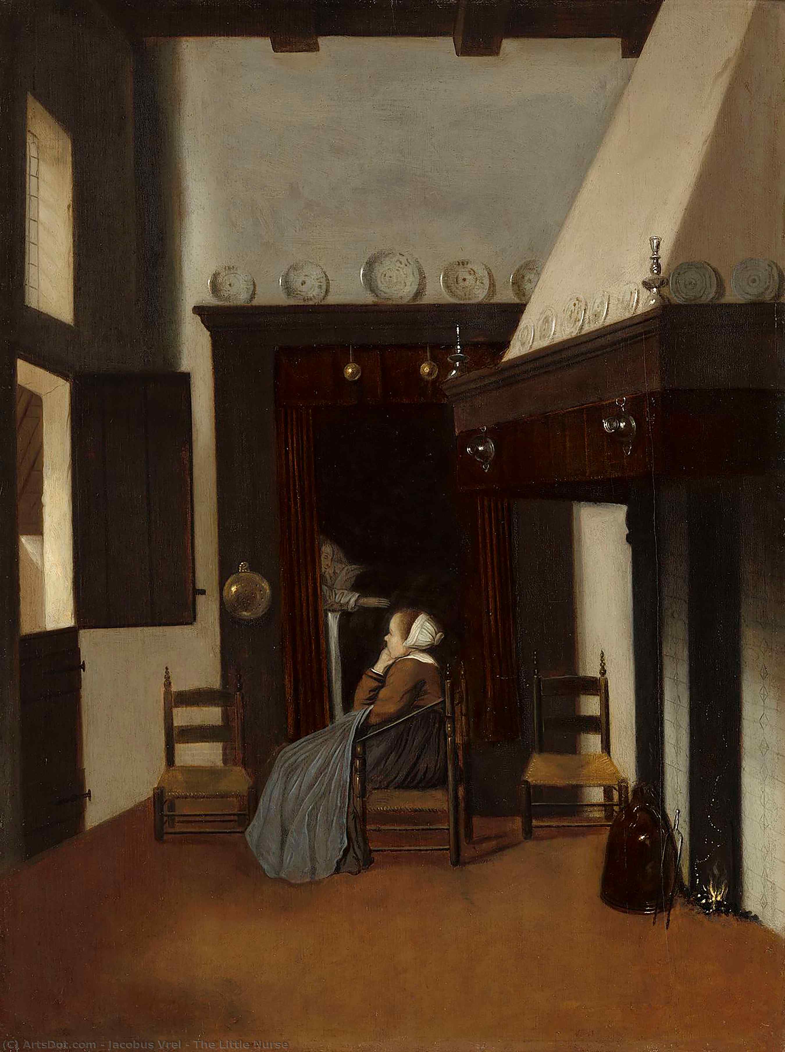 Order Oil Painting Replica The Little Nurse, 1655 by Jacobus Vrel (1617-1681, Netherlands) | ArtsDot.com