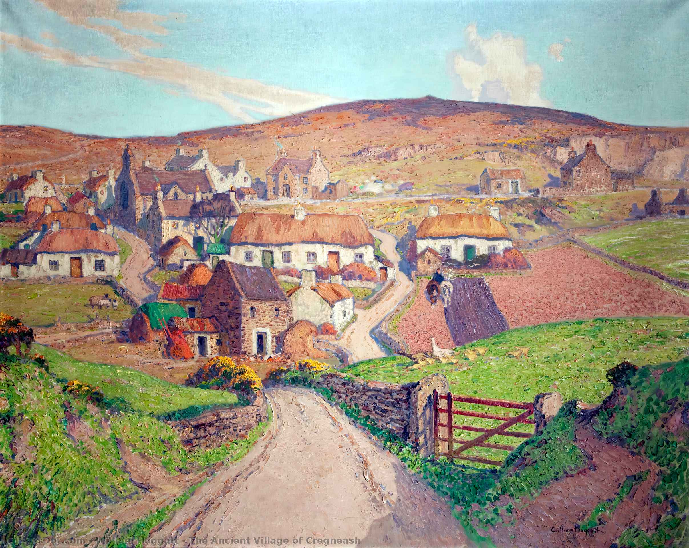 Order Paintings Reproductions The Ancient Village of Cregneash, 1932 by William Hoggatt (Inspired By) (1879-1961) | ArtsDot.com