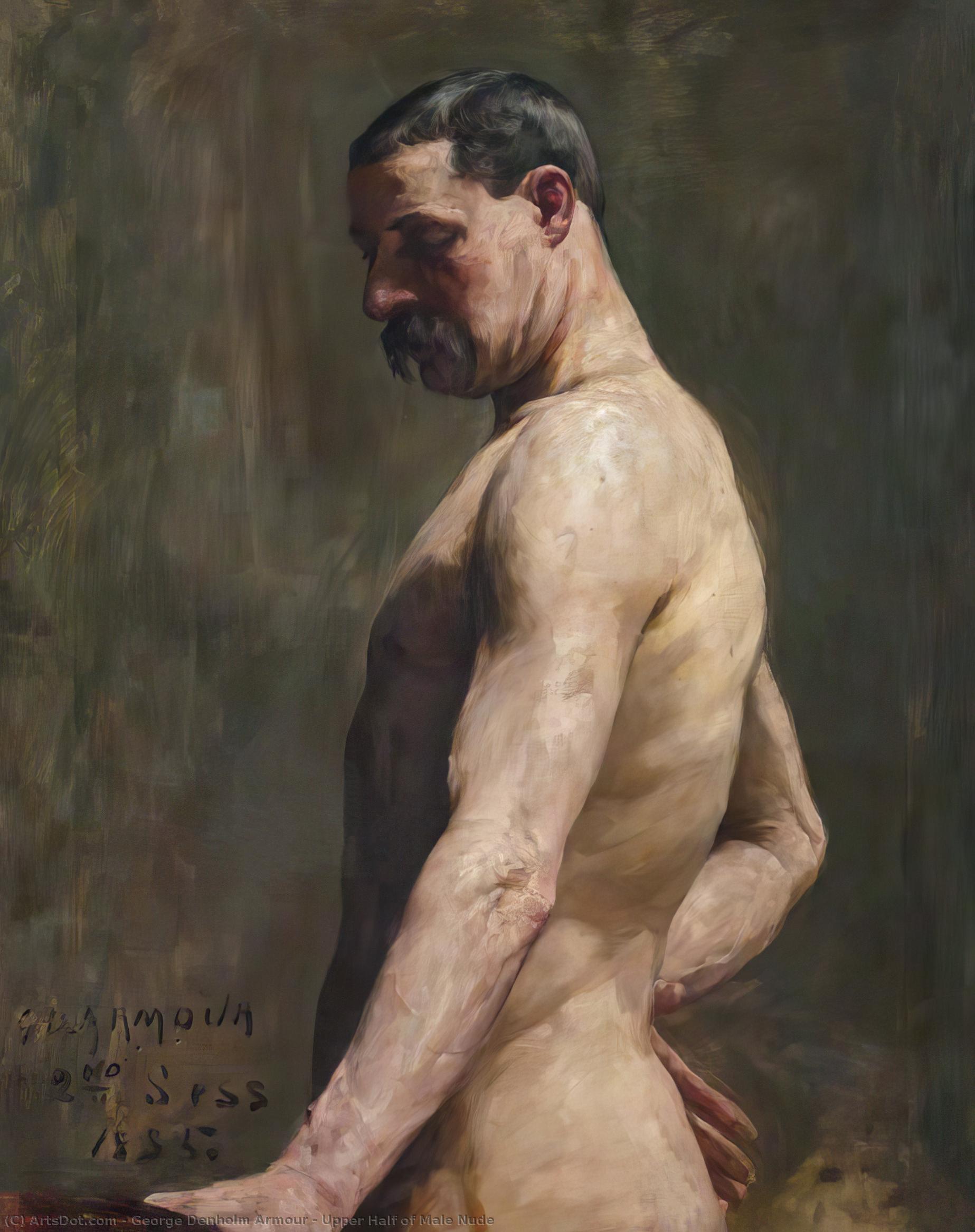 順序 手描き油絵 男性の裸婦の上部半分, 1886 バイ George Denholm Armour (1864-1949) | ArtsDot.com