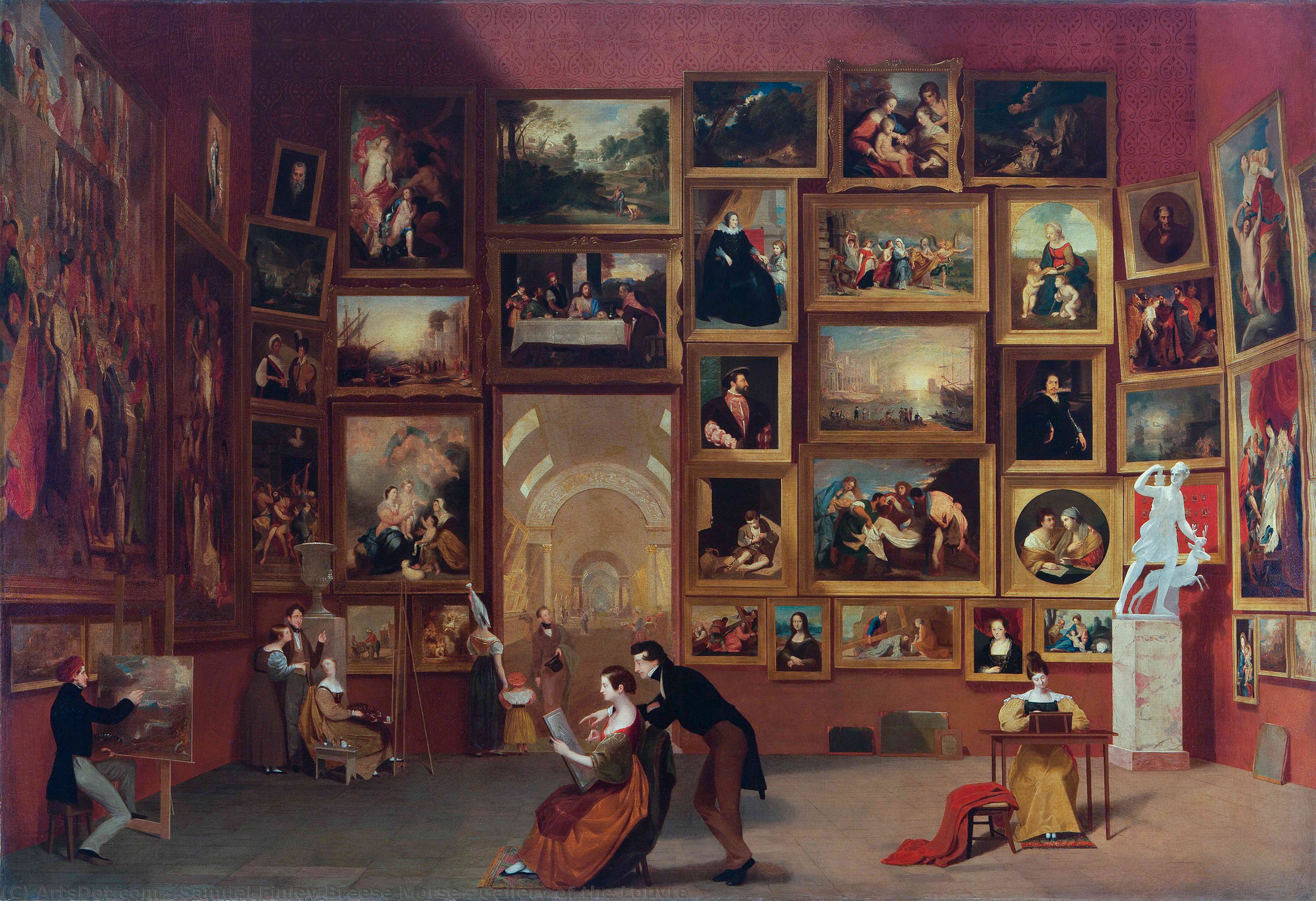 Order Art Reproductions Gallery of the Louvre, 1833 by Samuel Finley Breese Morse (1791-1872, United States) | ArtsDot.com