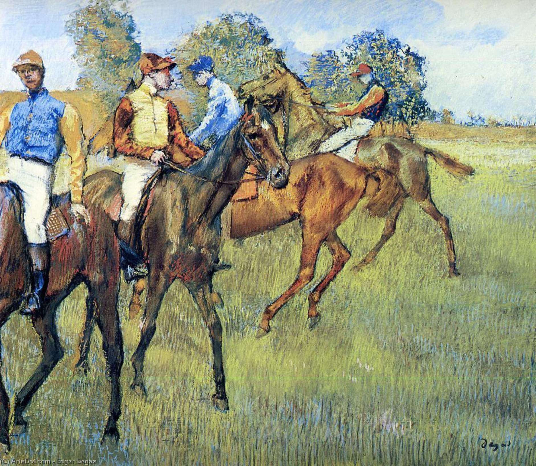 Order Art Reproductions Race Horses, 1873 by Edgar Degas (1834-1917, France) | ArtsDot.com