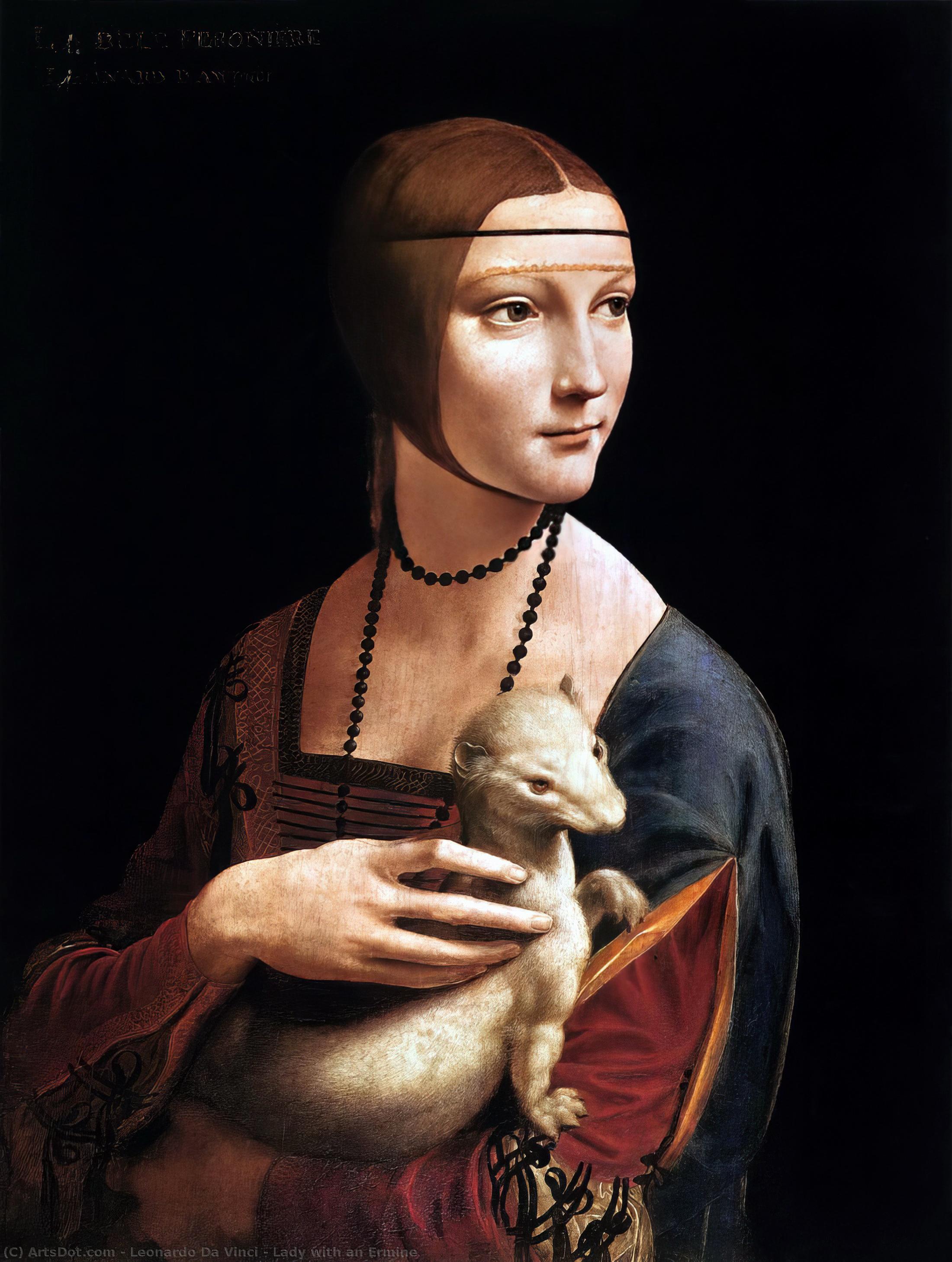 Buy Museum Art Reproductions Lady with an Ermine, 1490 by Leonardo Da Vinci (1452-1519, Italy) | ArtsDot.com
