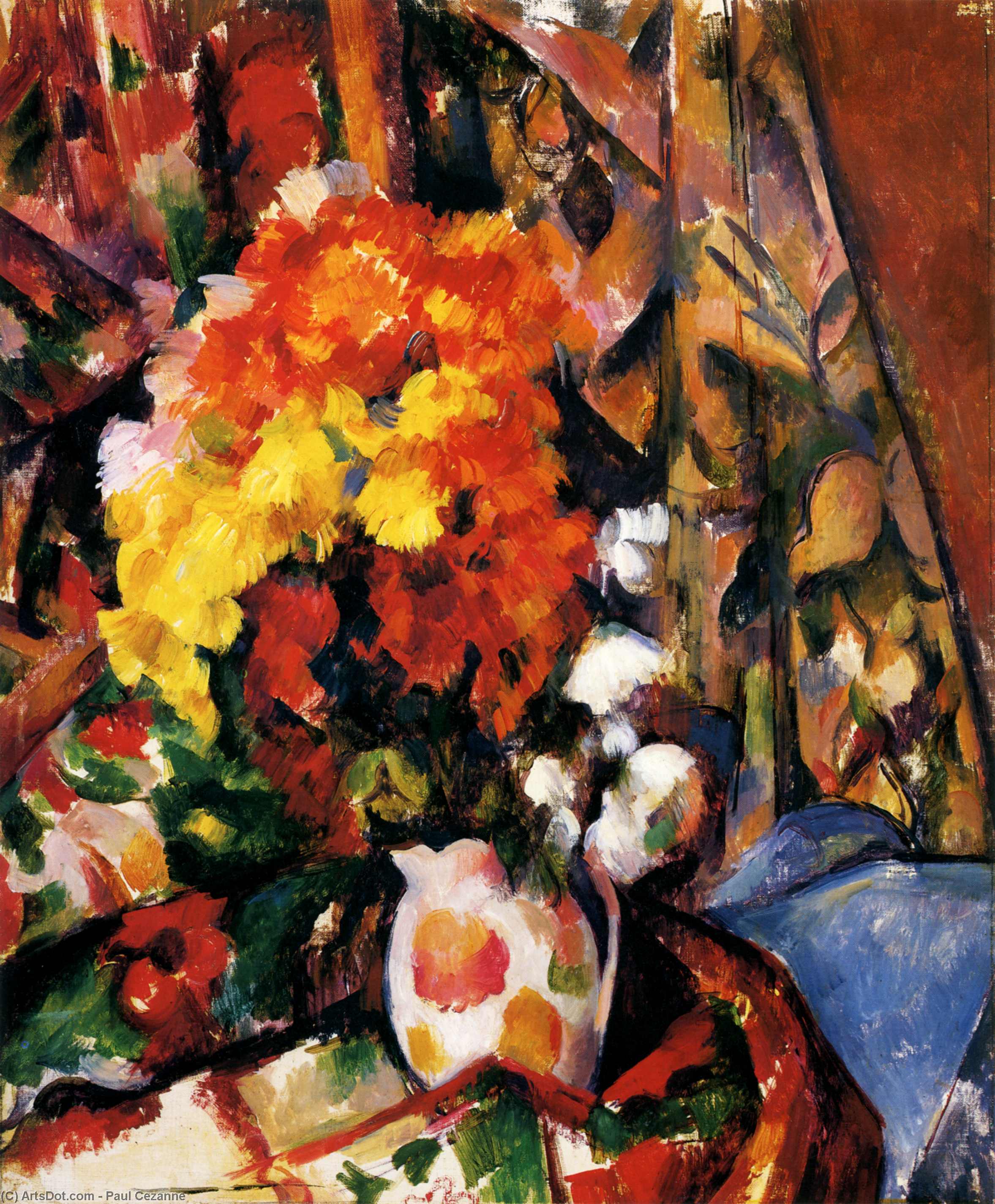 Buy Museum Art Reproductions Chrysanthemums, 1898 by Paul Cezanne (1839-1906, France) | ArtsDot.com