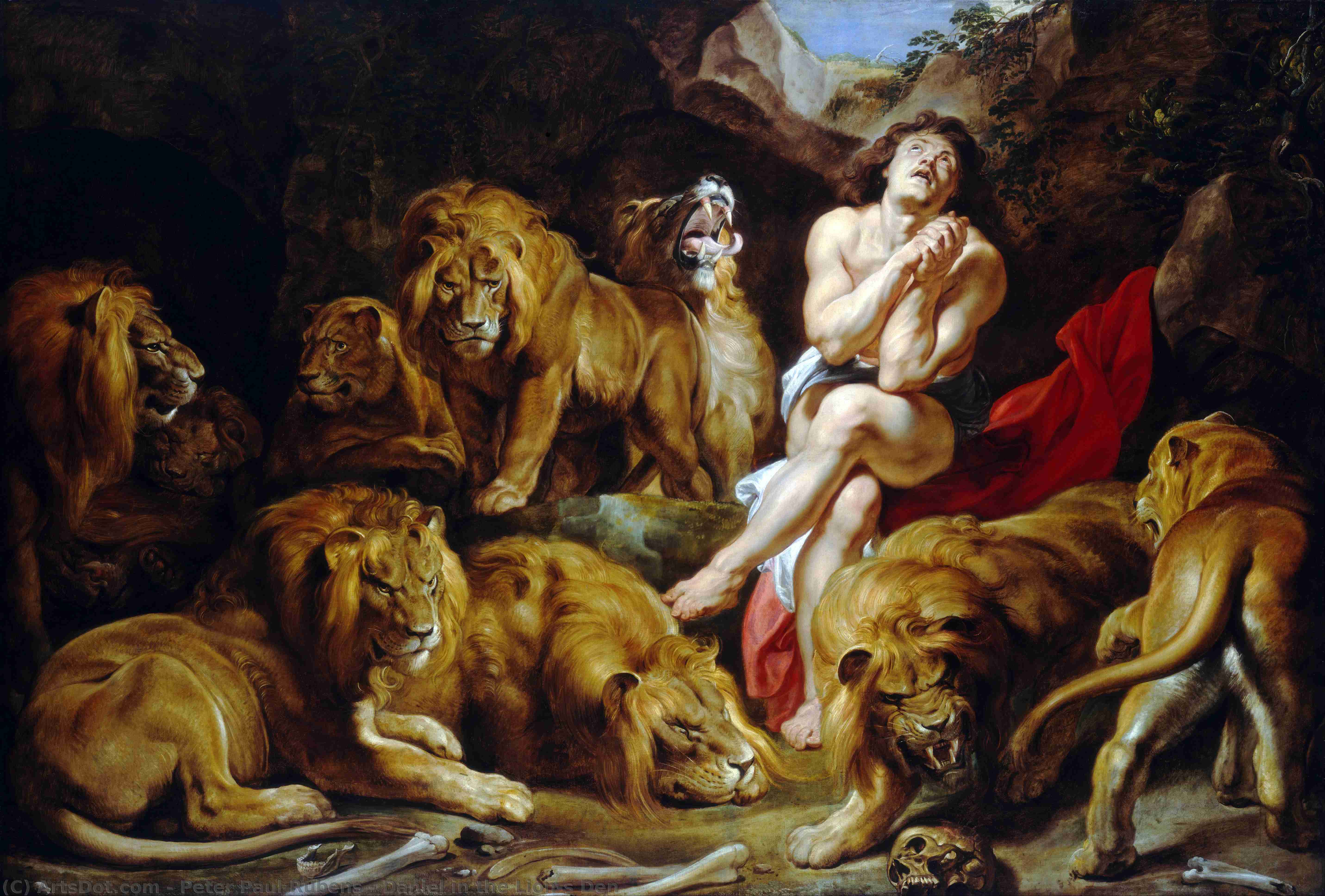 顺序 手工油畫 丹尼尔在狮子之地, 1615 通过 Peter Paul Rubens (1577-1640, Germany) | ArtsDot.com