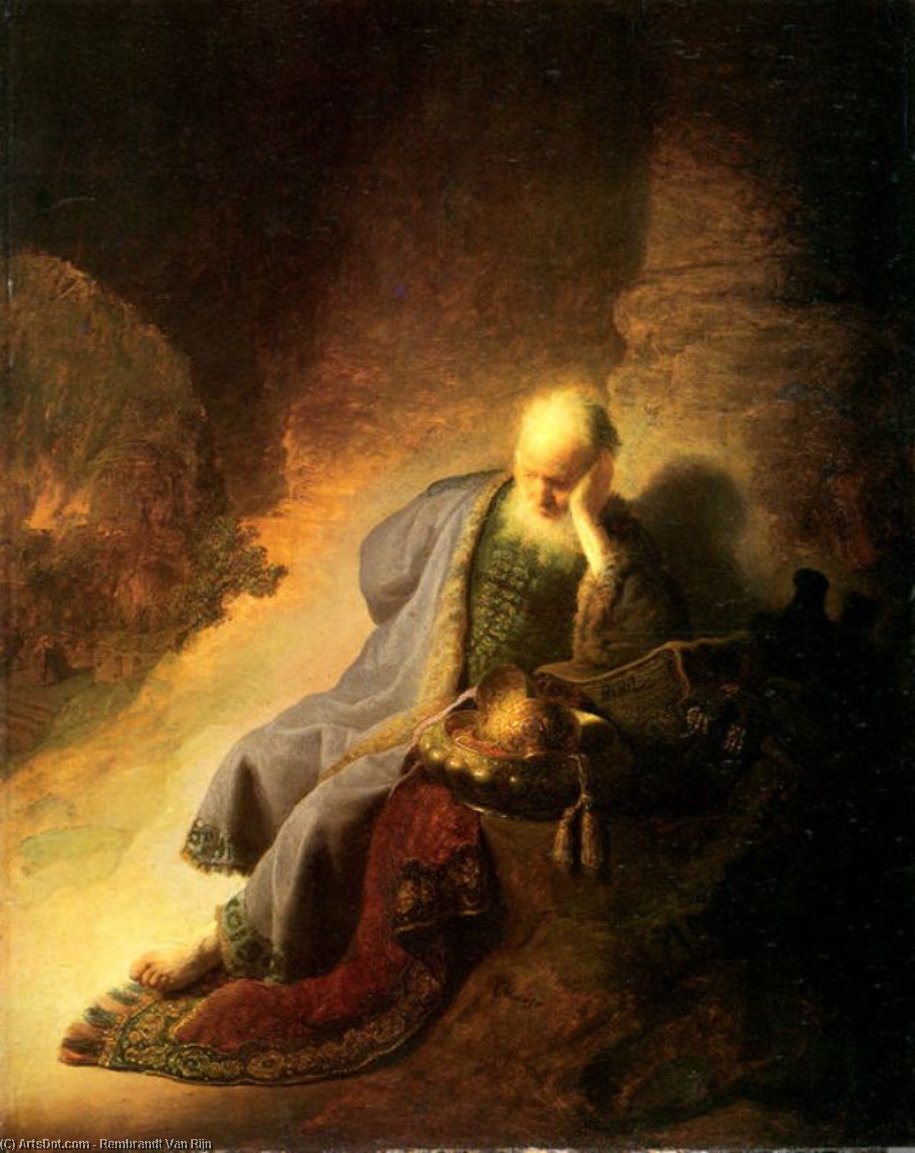 Ordinare Riproduzioni Di Quadri Geremia Lamentando la distruzione di Gerusalemme, 1630 di Rembrandt Van Rijn (1606-1669, Netherlands) | ArtsDot.com