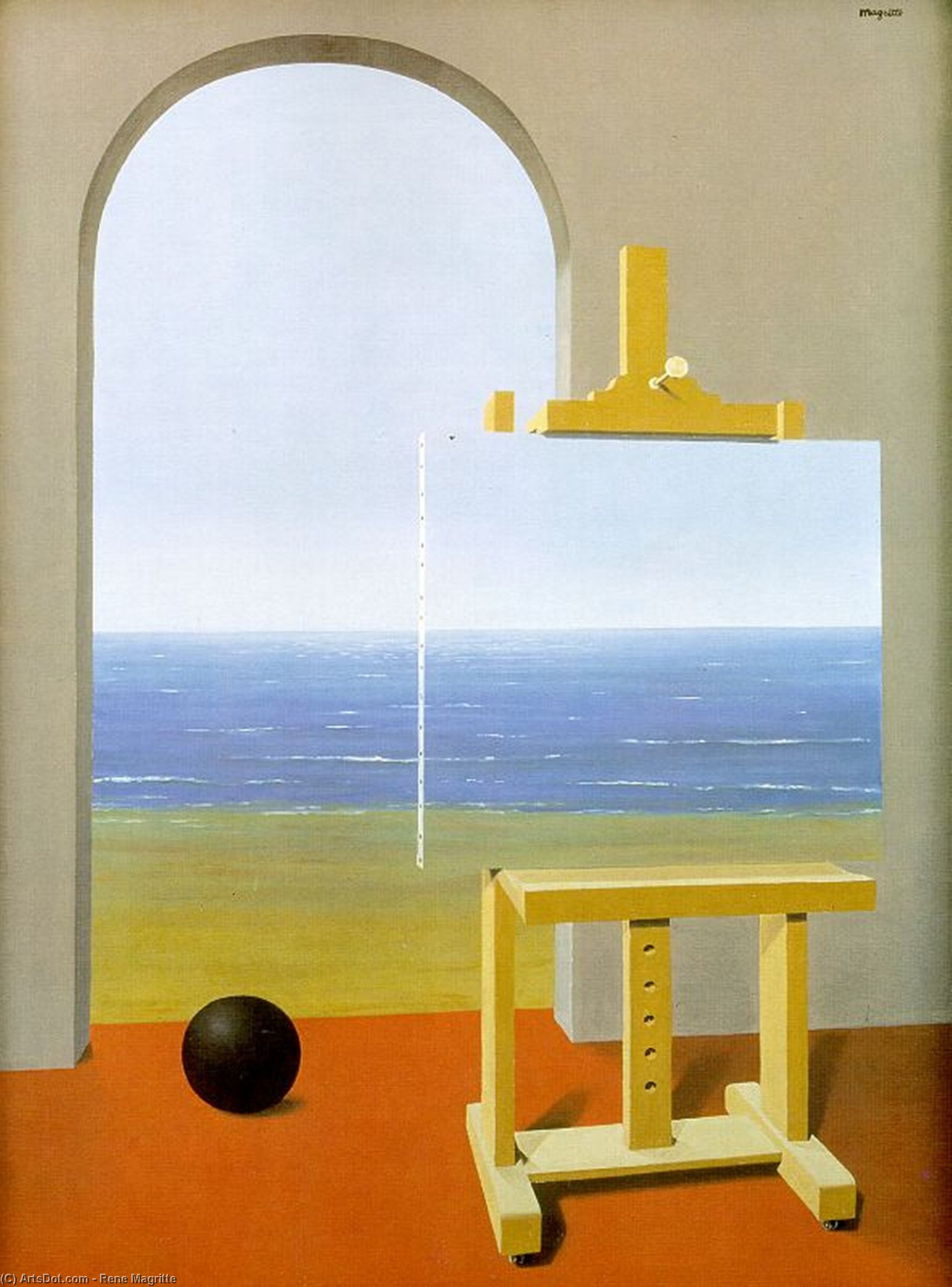 順序 油絵 人間の状態。, 1933 バイ Rene Magritte (に触発された) (1898-1967, Belgium) | ArtsDot.com