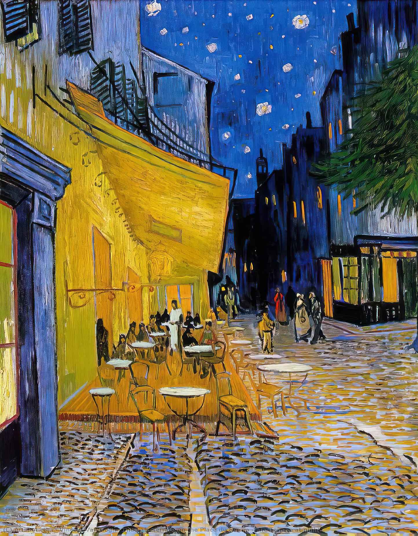 Achat Reproductions D'art Le Café Terrasse sur la Place du Forum (Cafe Terrasse la nuit), 1888 de Vincent Van Gogh (1853-1890, Netherlands) | ArtsDot.com
