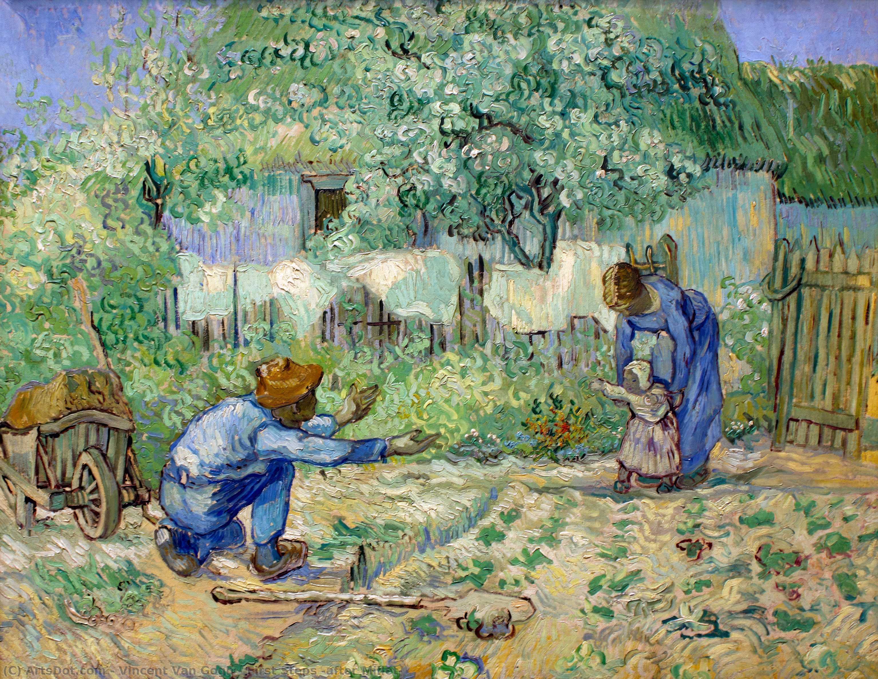 Order Art Reproductions First Steps (after Millet), 1890 by Vincent Van Gogh (1853-1890, Netherlands) | ArtsDot.com