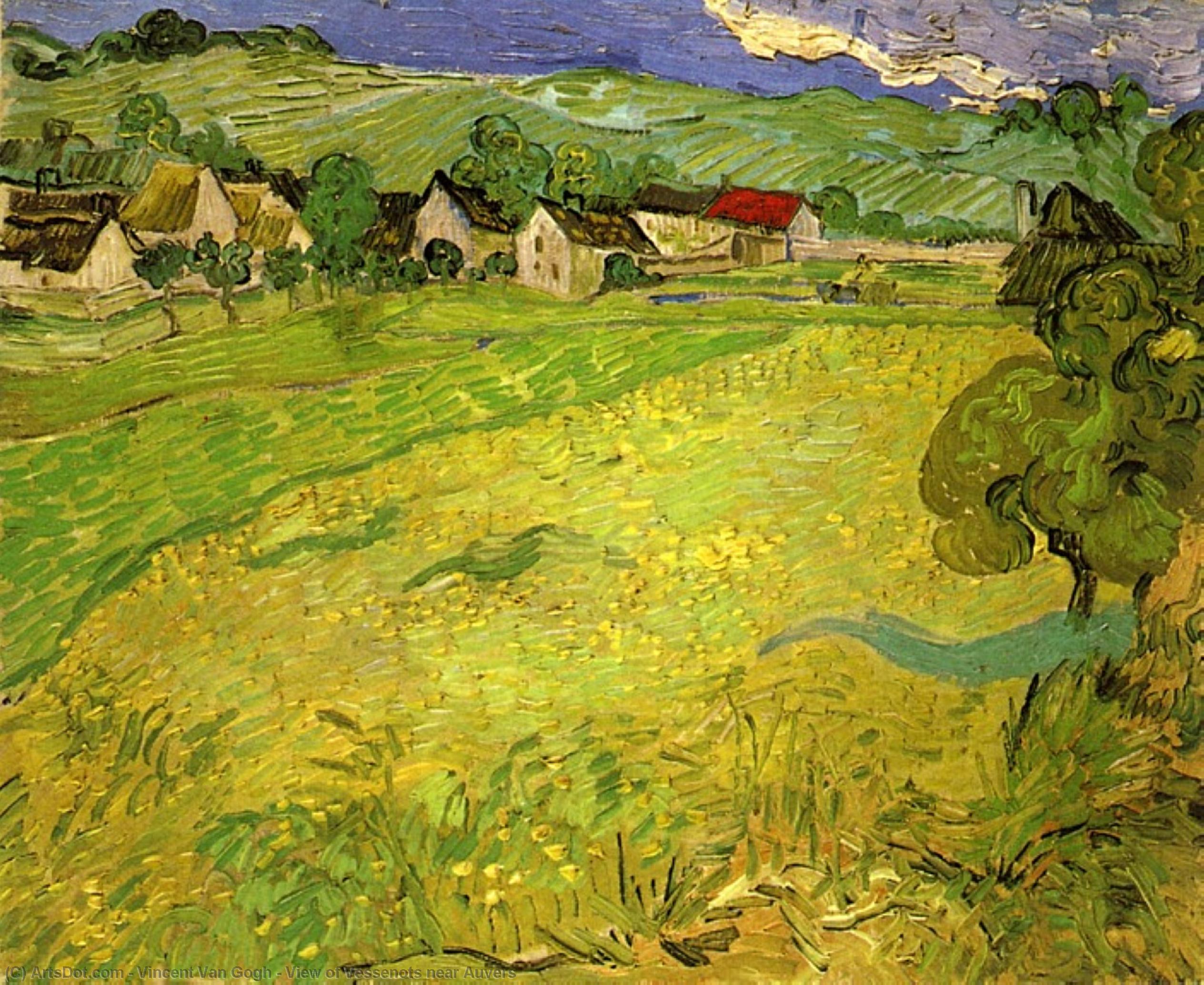 顺序 畫複製 奥弗斯附近的维塞诺茨的视图, 1890 通过 Vincent Van Gogh (1853-1890, Netherlands) | ArtsDot.com