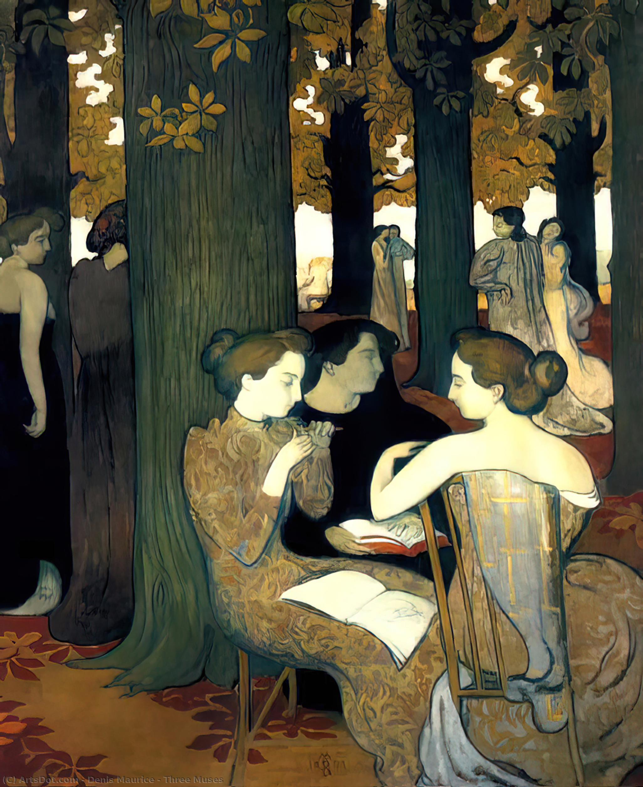 順序 油絵 3つのミューズ, 1893 バイ Denis Maurice (1870-1943, France) | ArtsDot.com