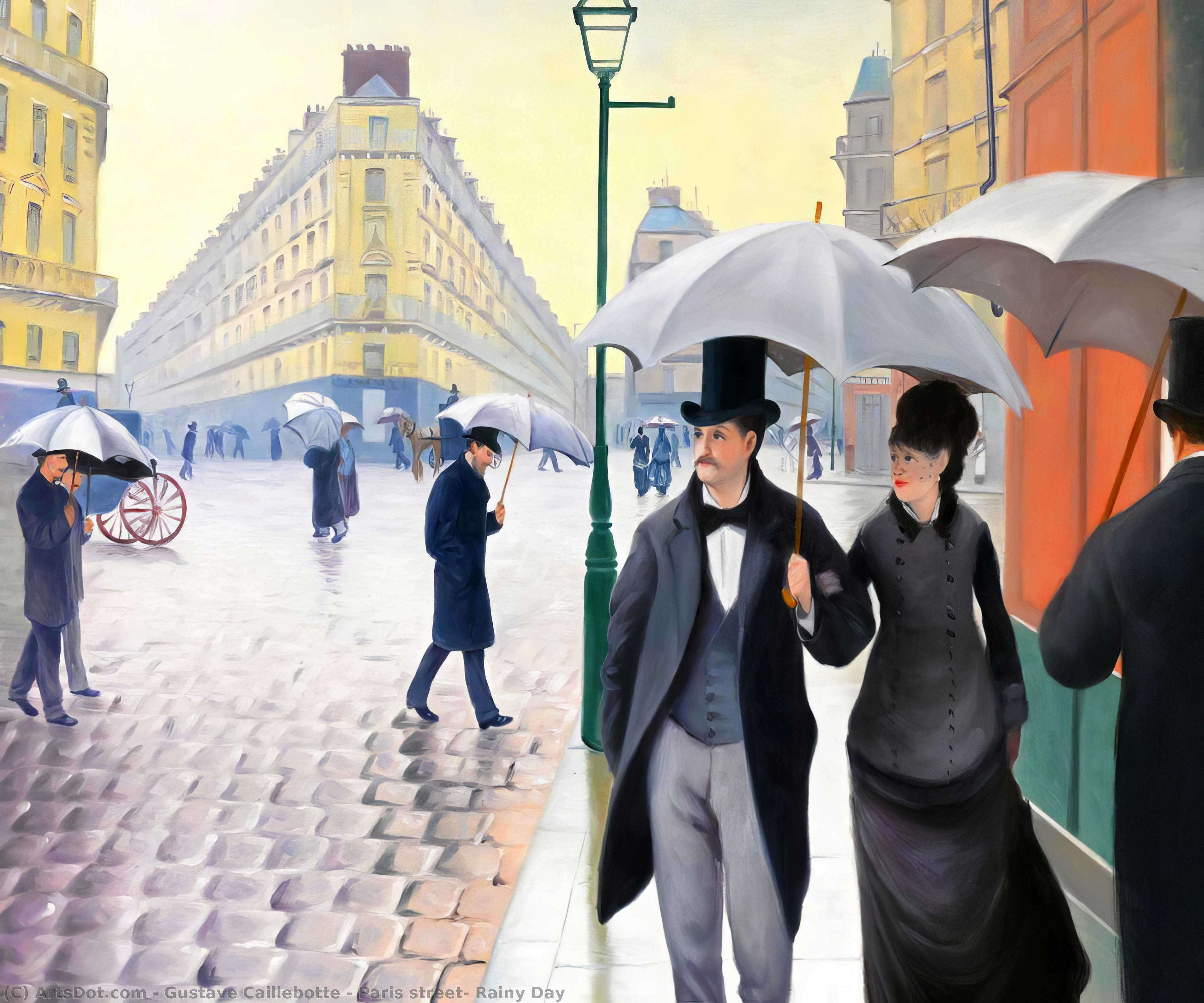 Achat Reproductions De Peintures Rue Paris, Journée de la pluie, 1877 de Gustave Caillebotte (1848-1894, France) | ArtsDot.com