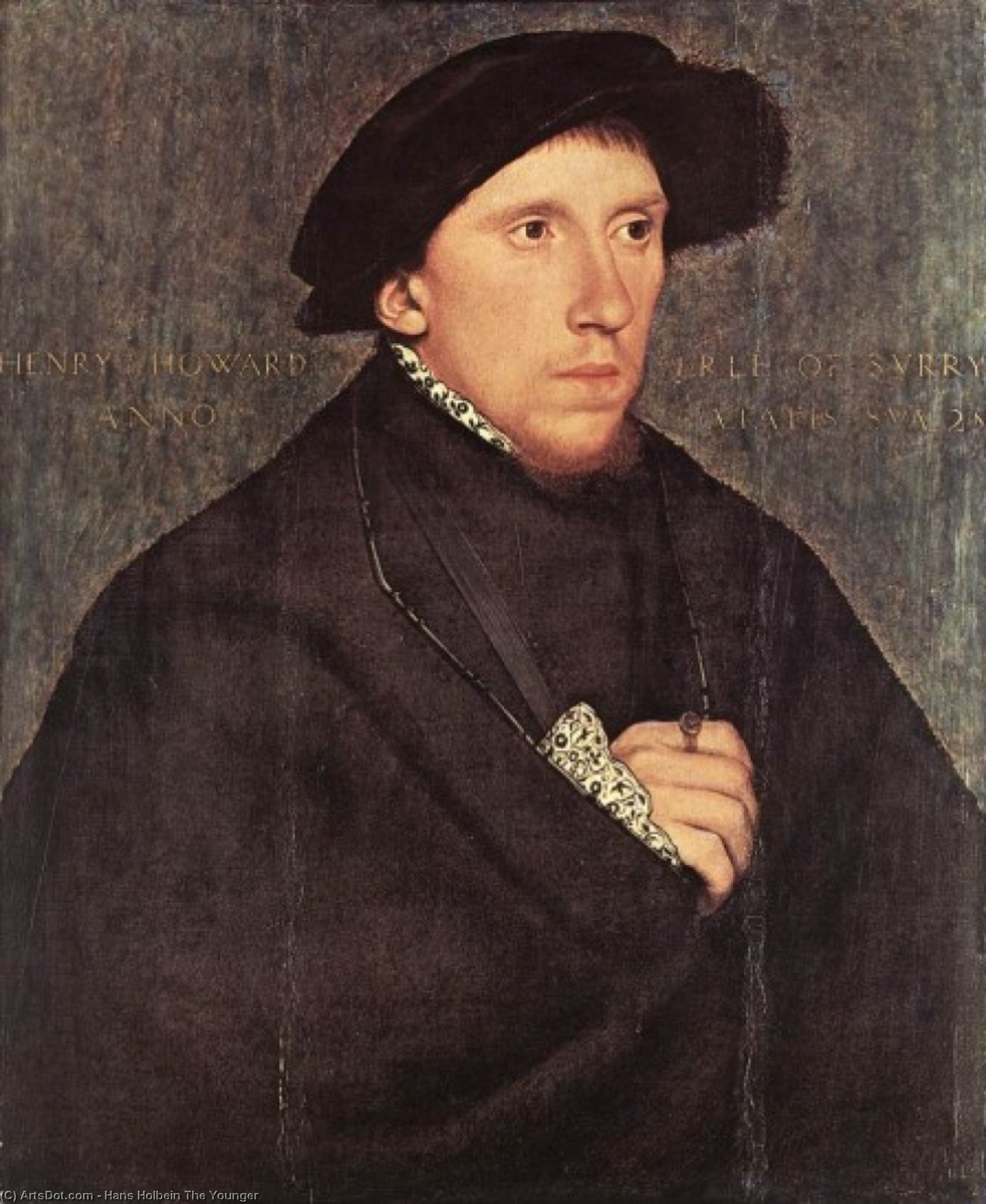 Order Art Reproductions Portrait of Henry Howard, the Earl of Surrey, 1541 by Hans Holbein The Younger (1497-1543, Italy) | ArtsDot.com