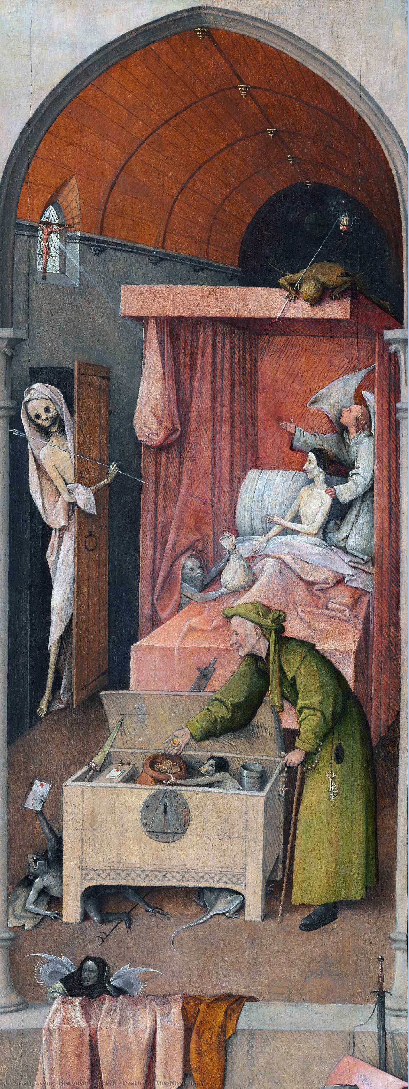 Order Art Reproductions Death and the Miser (Part), 1490 by Hieronymus Bosch (1450-1516, Netherlands) | ArtsDot.com