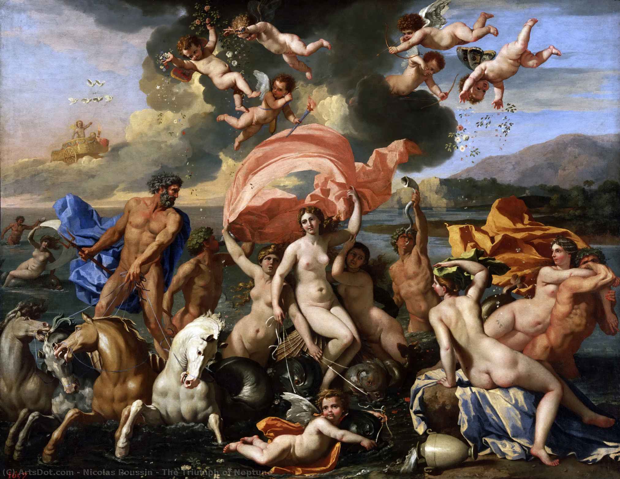顺序 畫複製 海王星的凯旋, 1634 通过 Nicolas Poussin (1594-1665, France) | ArtsDot.com