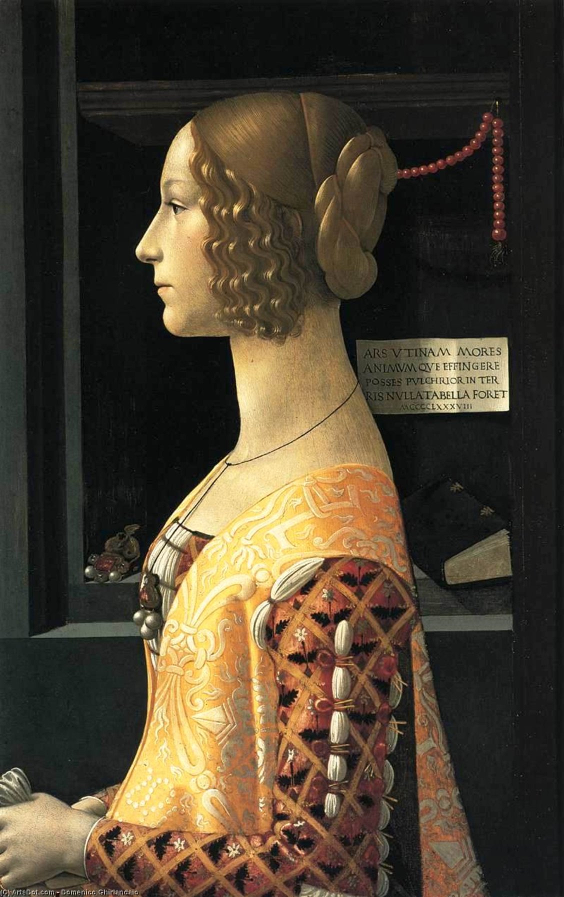 Order Art Reproductions Portrait of Giovanna Tornabuoni, 1490 by Domenico Ghirlandaio (1449-1494, Italy) | ArtsDot.com