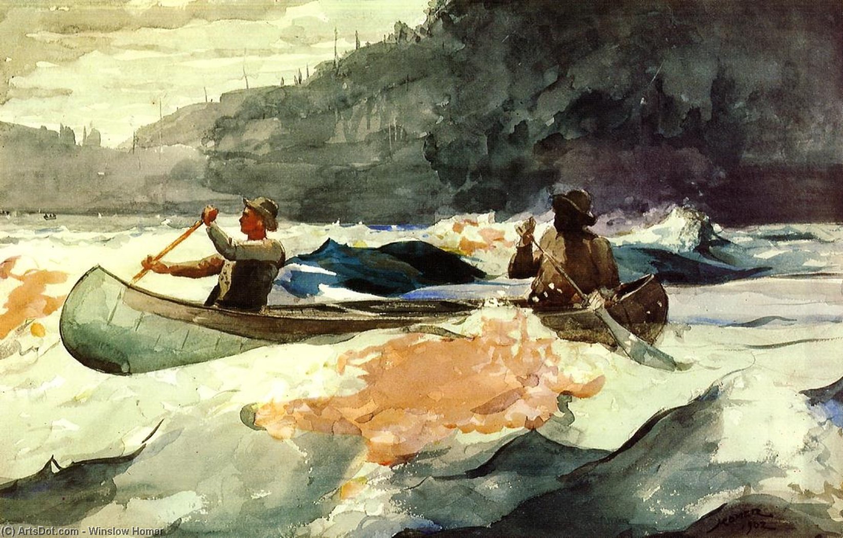 Ordinare Riproduzioni Di Quadri Sparare i Rapids, 1902 di Winslow Homer (1836-1910, United States) | ArtsDot.com