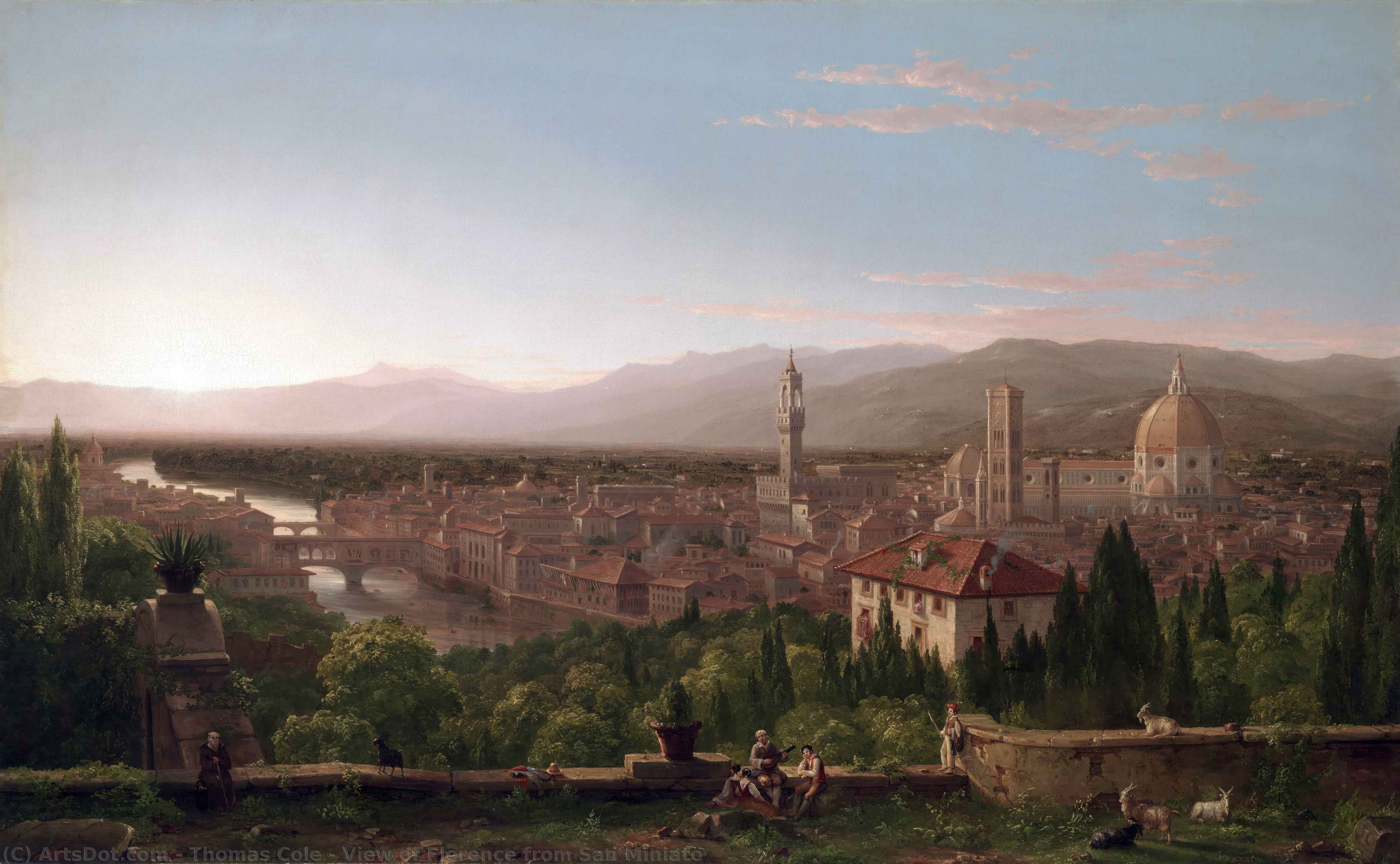 Ordinare Riproduzioni D'arte Veduta di Firenze da San Miniato, 1837 di Thomas Cole (1801-1848, United Kingdom) | ArtsDot.com