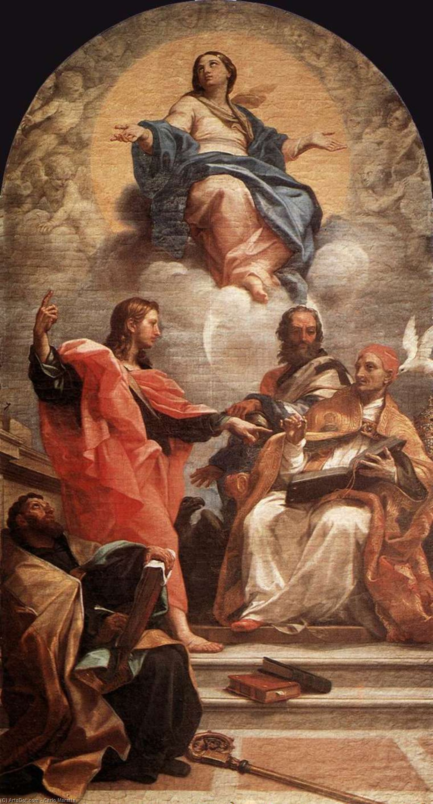 Order Art Reproductions Assumption and the Doctors of the Church, 1689 by Carlo Maratta (1625-1713, Italy) | ArtsDot.com