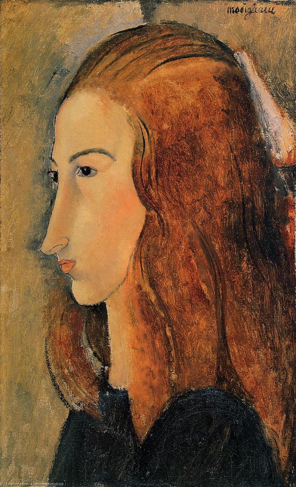 Order Artwork Replica Portrait of Jeanne Hebutern, 1918 by Amedeo Modigliani | ArtsDot.com