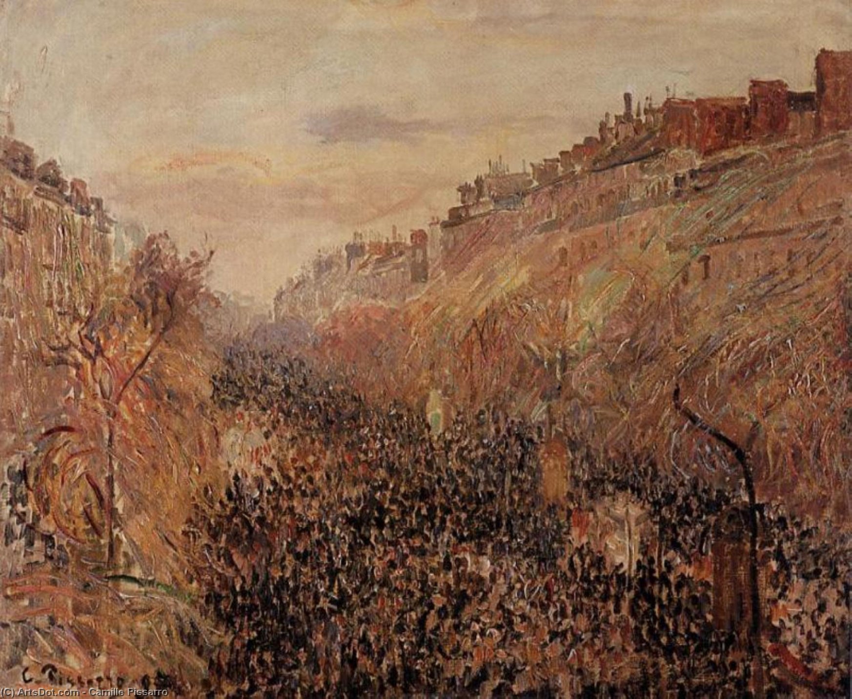 Ordinare Riproduzioni Di Quadri Mardi Gras, Tramonto, Boulevard Montmartre, 1897 di Camille Pissarro (1830-1903, United States) | ArtsDot.com