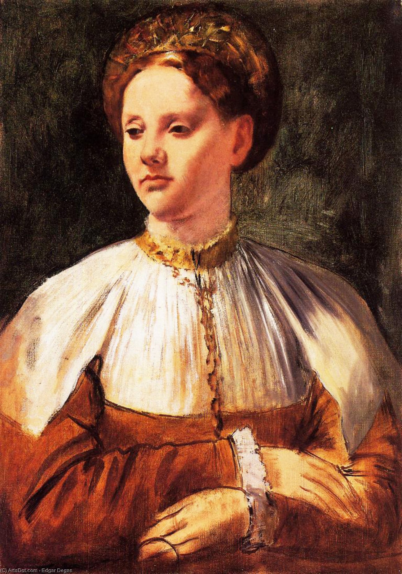 Ordinare Riproduzioni D'arte Ritratto di una giovane donna (dopo Bacchiacca), 1859 di Edgar Degas (1834-1917, France) | ArtsDot.com