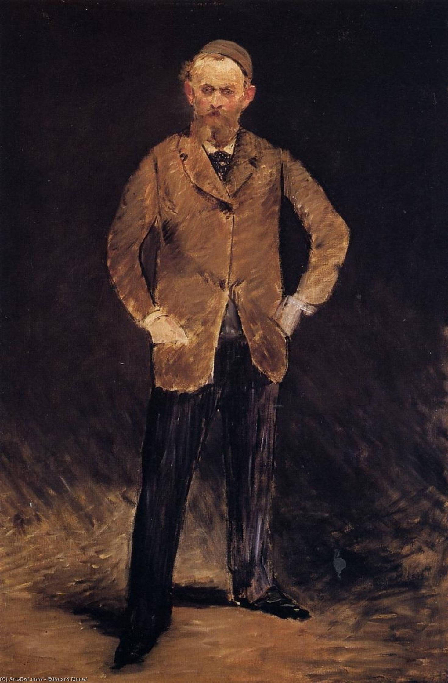 Order Paintings Reproductions Self-portrait with skull-cap, 1878 by Edouard Manet (1832-1883, France) | ArtsDot.com
