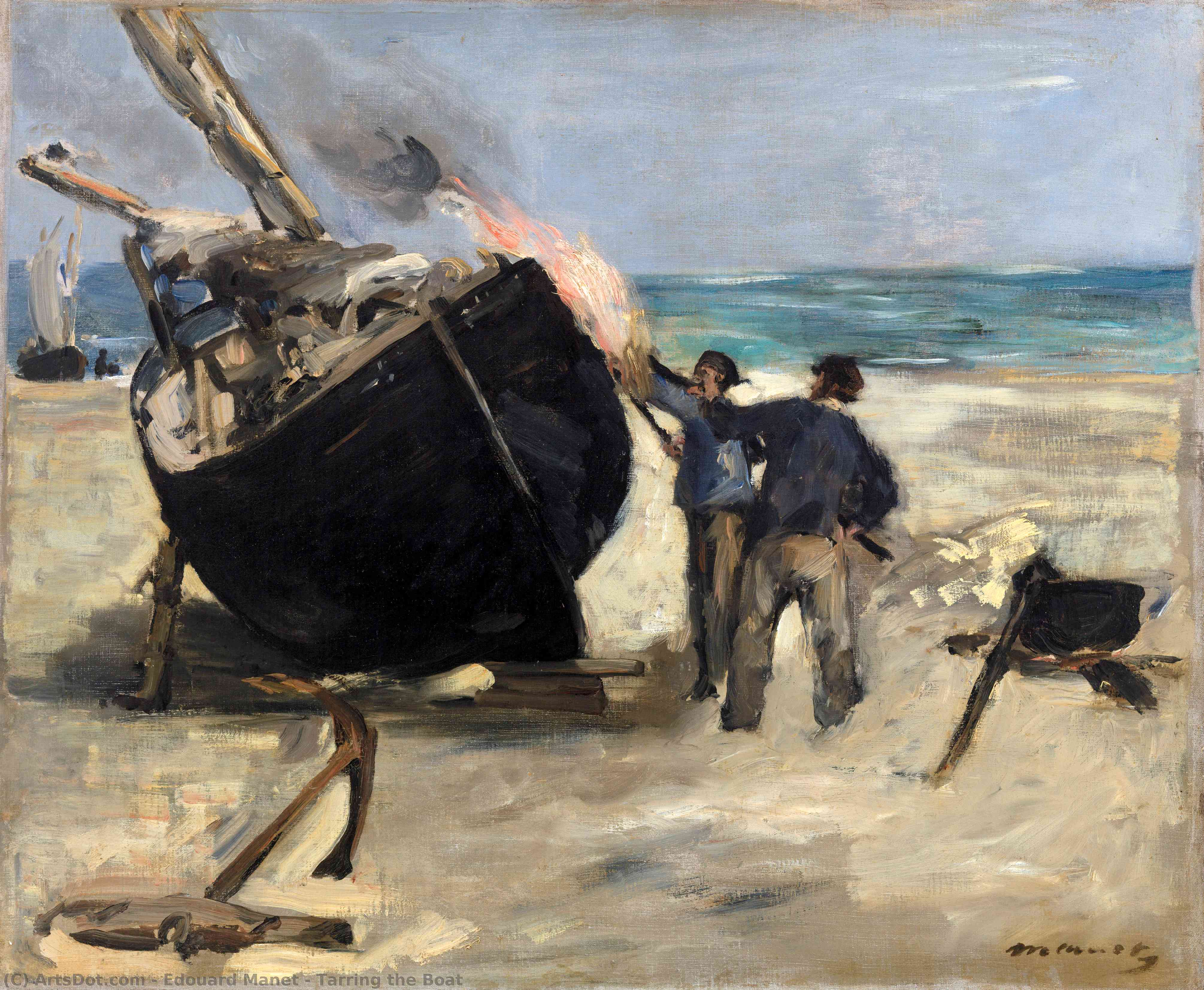 Order Artwork Replica Tarring the Boat, 1873 by Edouard Manet (1832-1883, France) | ArtsDot.com