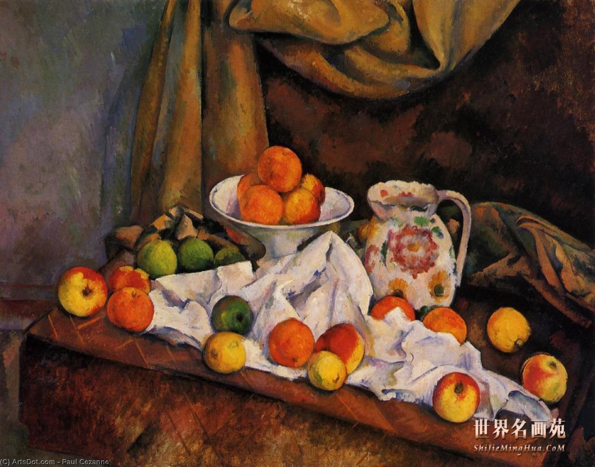 Order Art Reproductions Fruit Bowl, Pitcher and Fruit, 1894 by Paul Cezanne (1839-1906, France) | ArtsDot.com