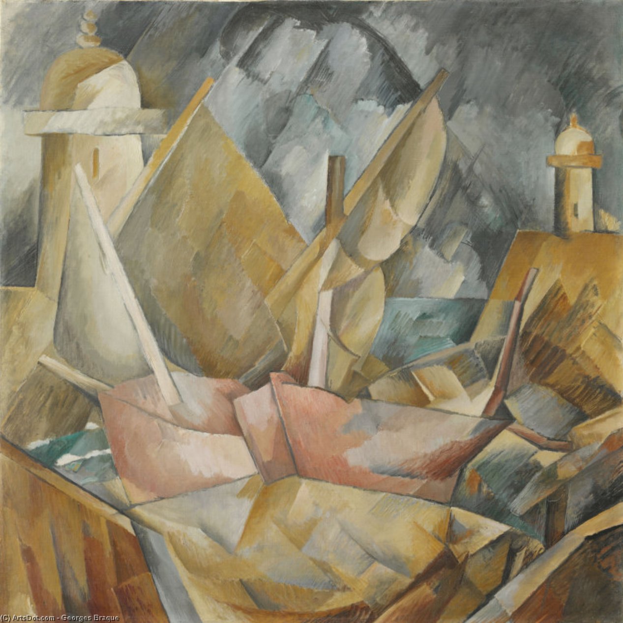 Compre Museu De Reproduções De Arte Porto na Normandia, 1909 por Georges Braque (Inspirado por) (1882-1963, France) | ArtsDot.com