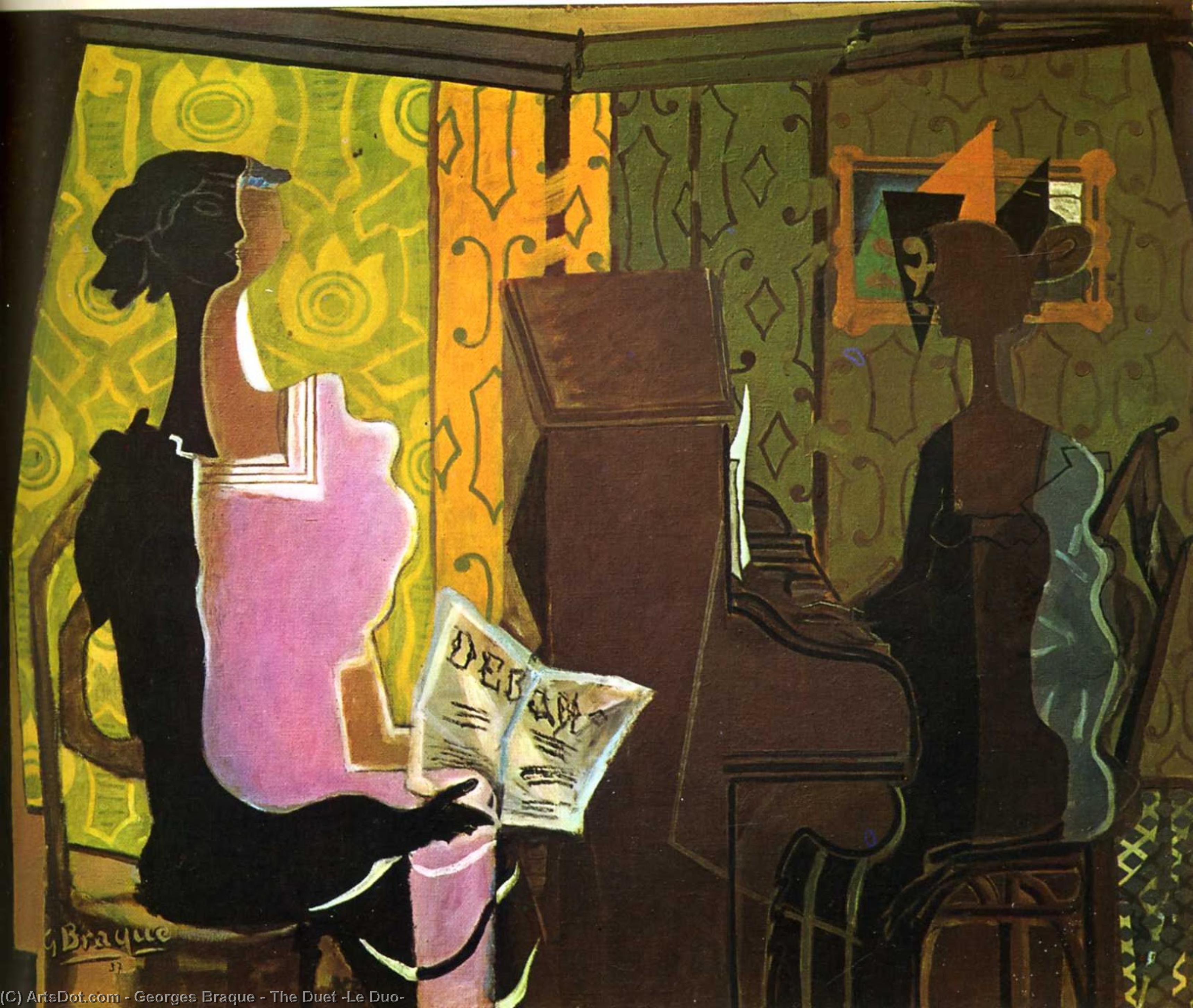 Pedir Reproducciones De Arte El Dueto (Le Duo), 1937 de Georges Braque (Inspirado por) (1882-1963, France) | ArtsDot.com