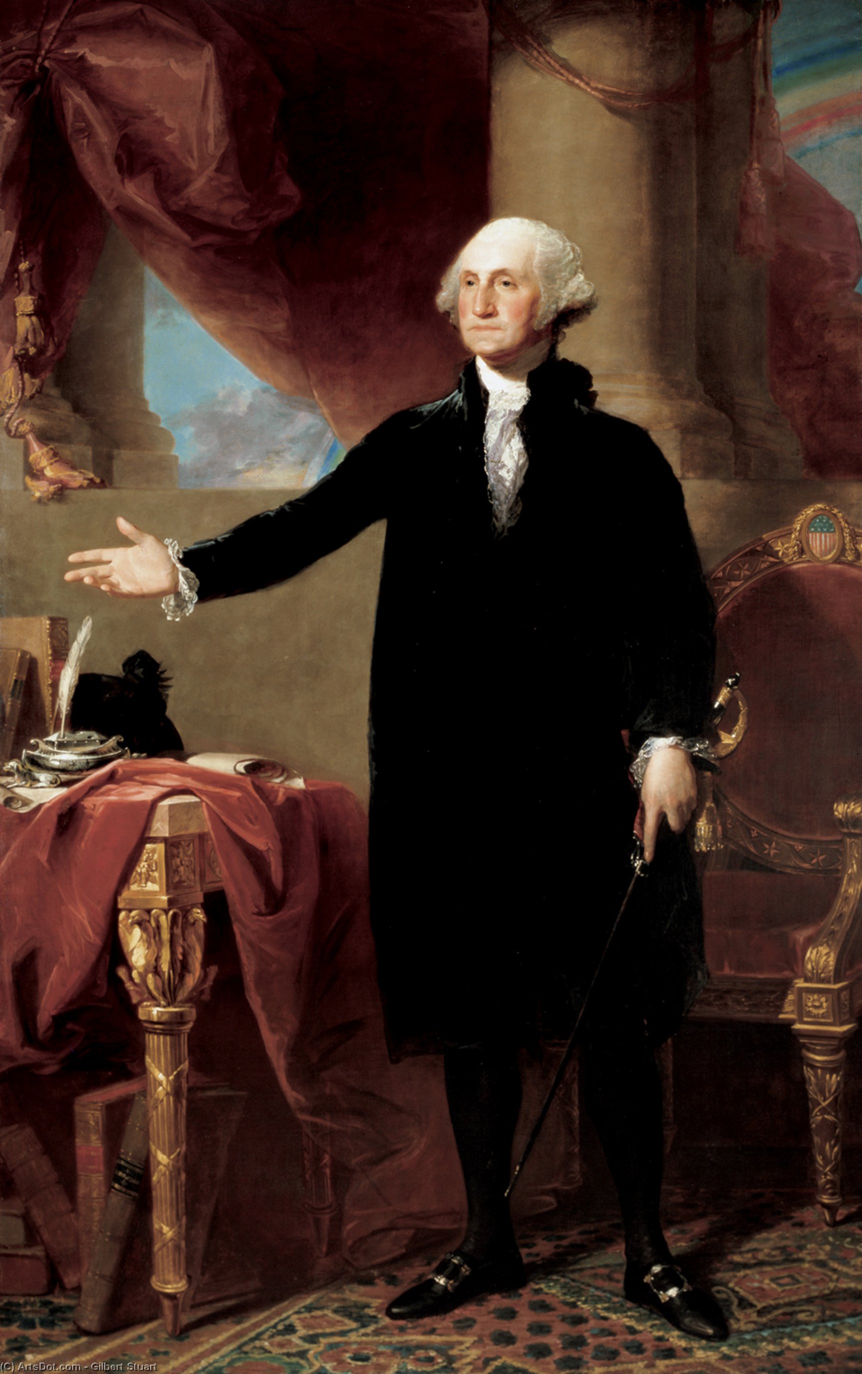 Ordinare Riproduzioni Di Belle Arti George Washington (The Landsdowne Portrait), 1796 di Gilbert Stuart (1755-1828, United Kingdom) | ArtsDot.com