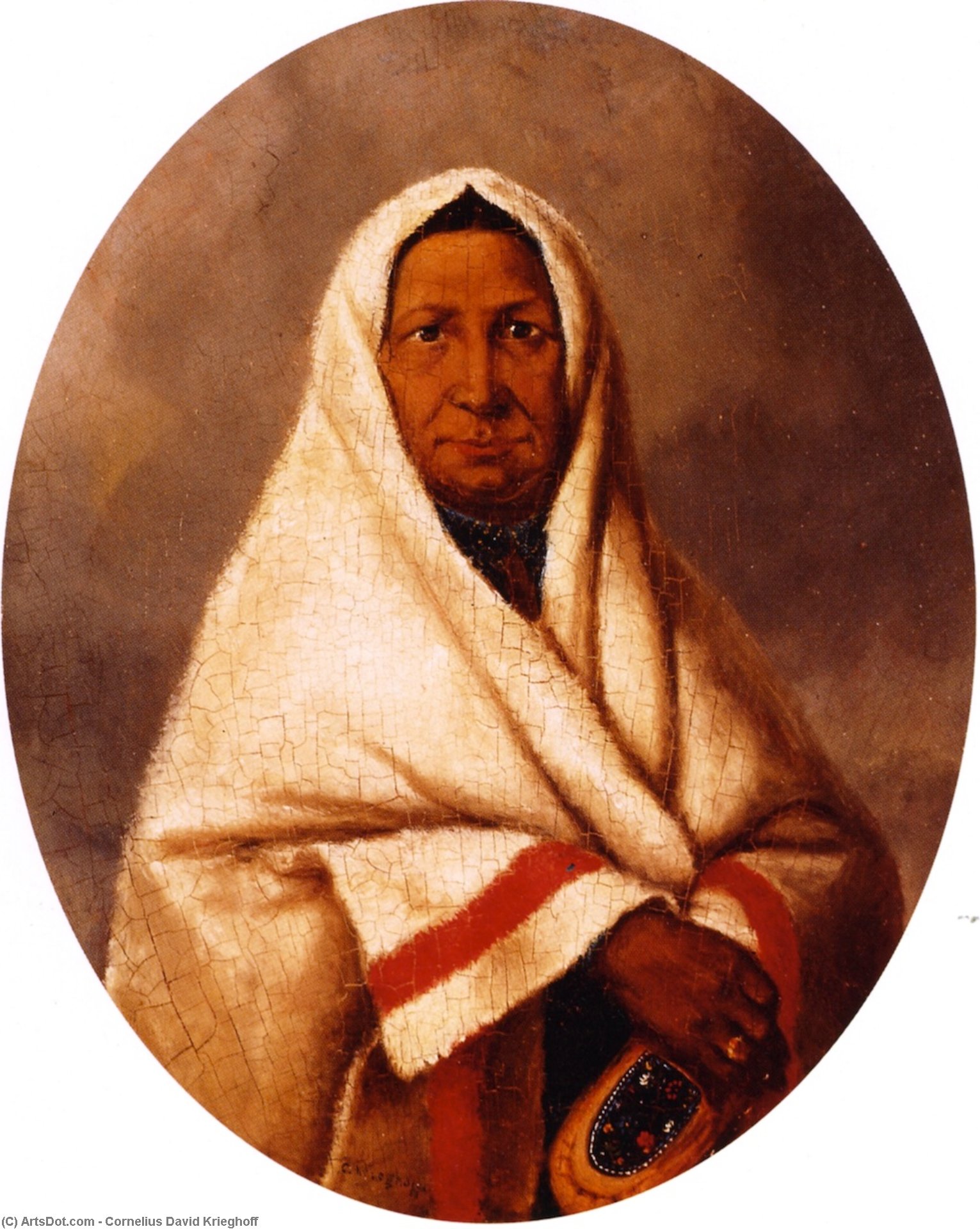 Order Oil Painting Replica Caughnawaga Indian, 1850 by Cornelius David Krieghoff (1815-1872, Netherlands) | ArtsDot.com