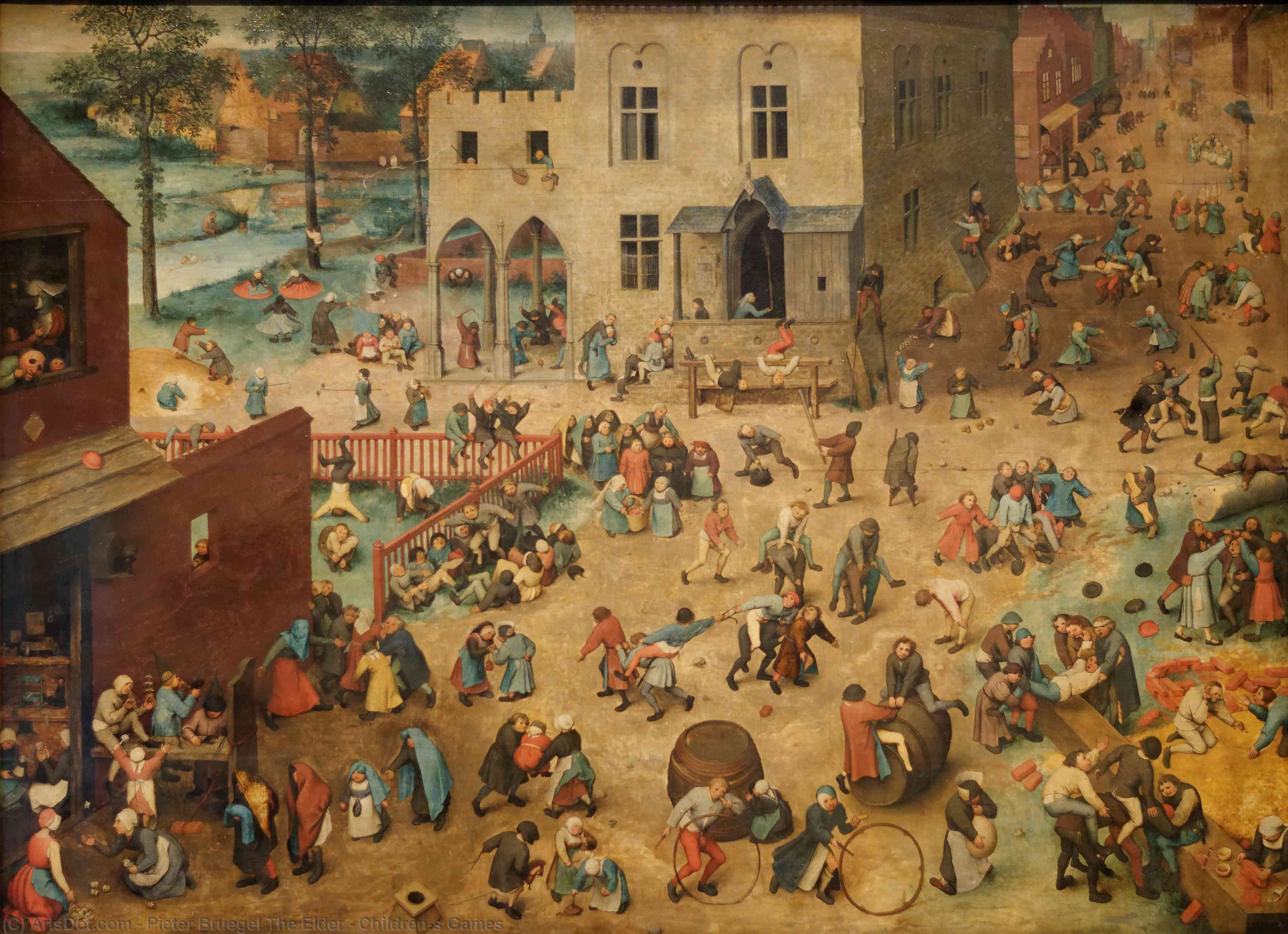 Order Art Reproductions Children`s Games, 1560 by Pieter Bruegel The Elder (1525-1569, Belgium) | ArtsDot.com