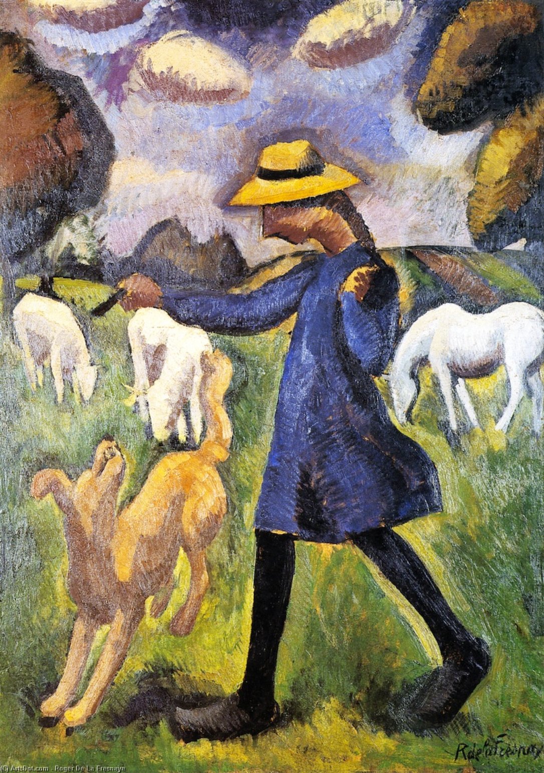 Order Artwork Replica The Child Shepherdess Marie Ressort, 1910 by Roger De La Fresnaye (1885-1925, France) | ArtsDot.com
