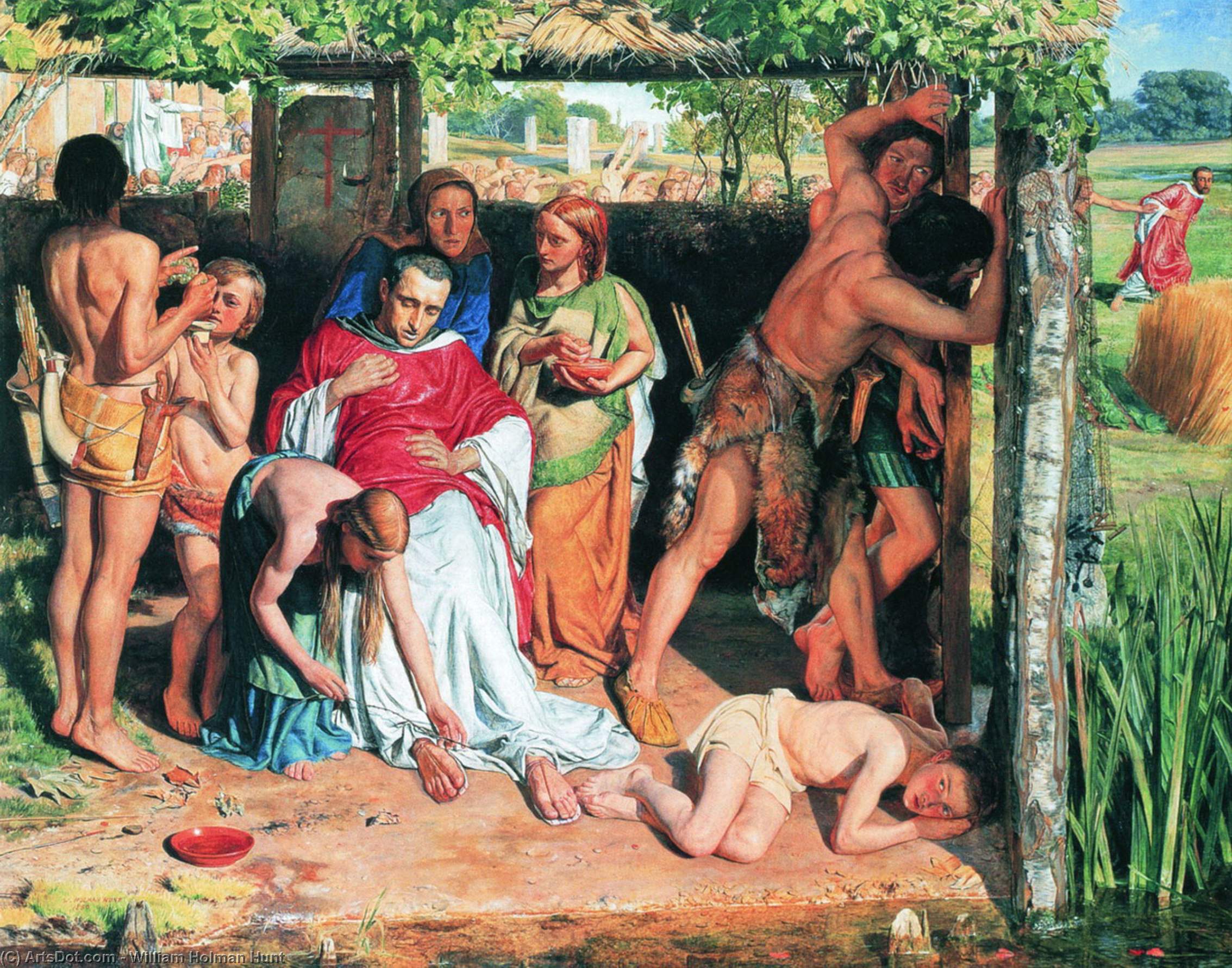 顺序 油畫 A Converted British Family Asyluming a Christian Missionary the Persecution of the Druids, 1850 通过 William Holman Hunt (1827-1910, United Kingdom) | ArtsDot.com