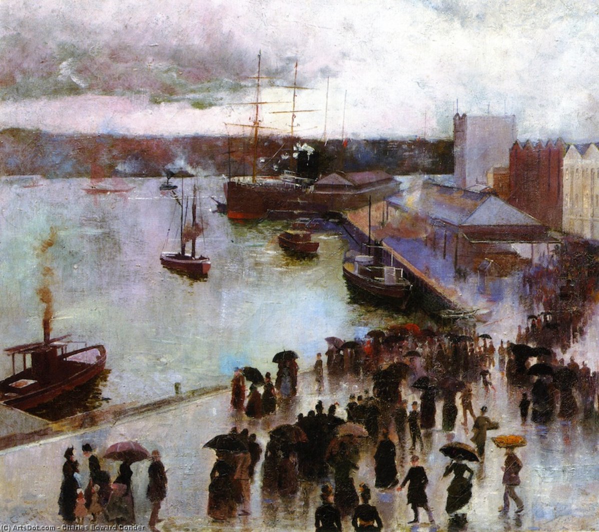 Order Art Reproductions Departure of the Orient - Circular Quay, 1888 by Charles Edward Conder (1868-1909, United Kingdom) | ArtsDot.com