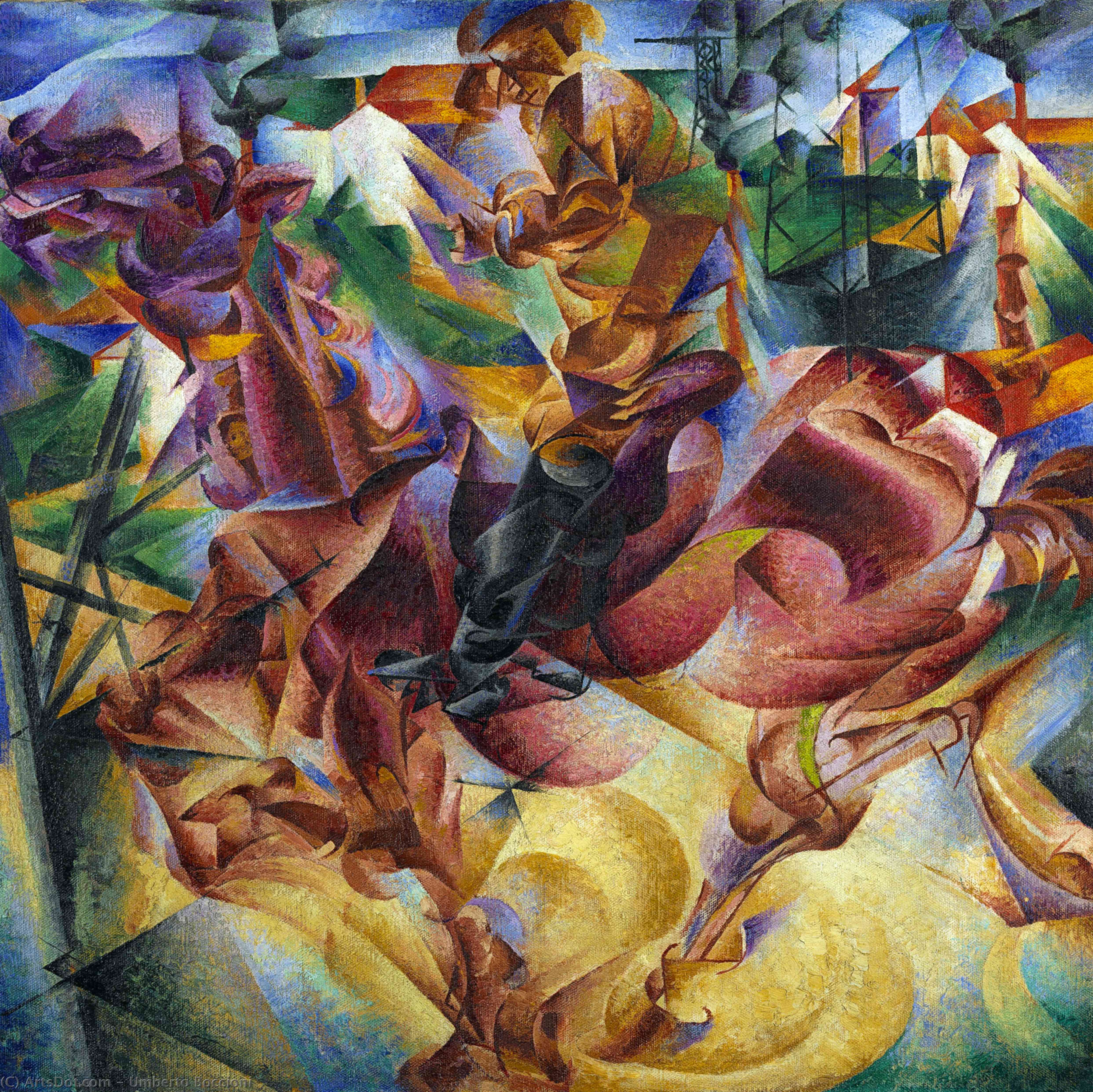 Ordinare Riproduzioni Di Quadri Elasticità, 1912 di Umberto Boccioni (1882-1916, Italy) | ArtsDot.com