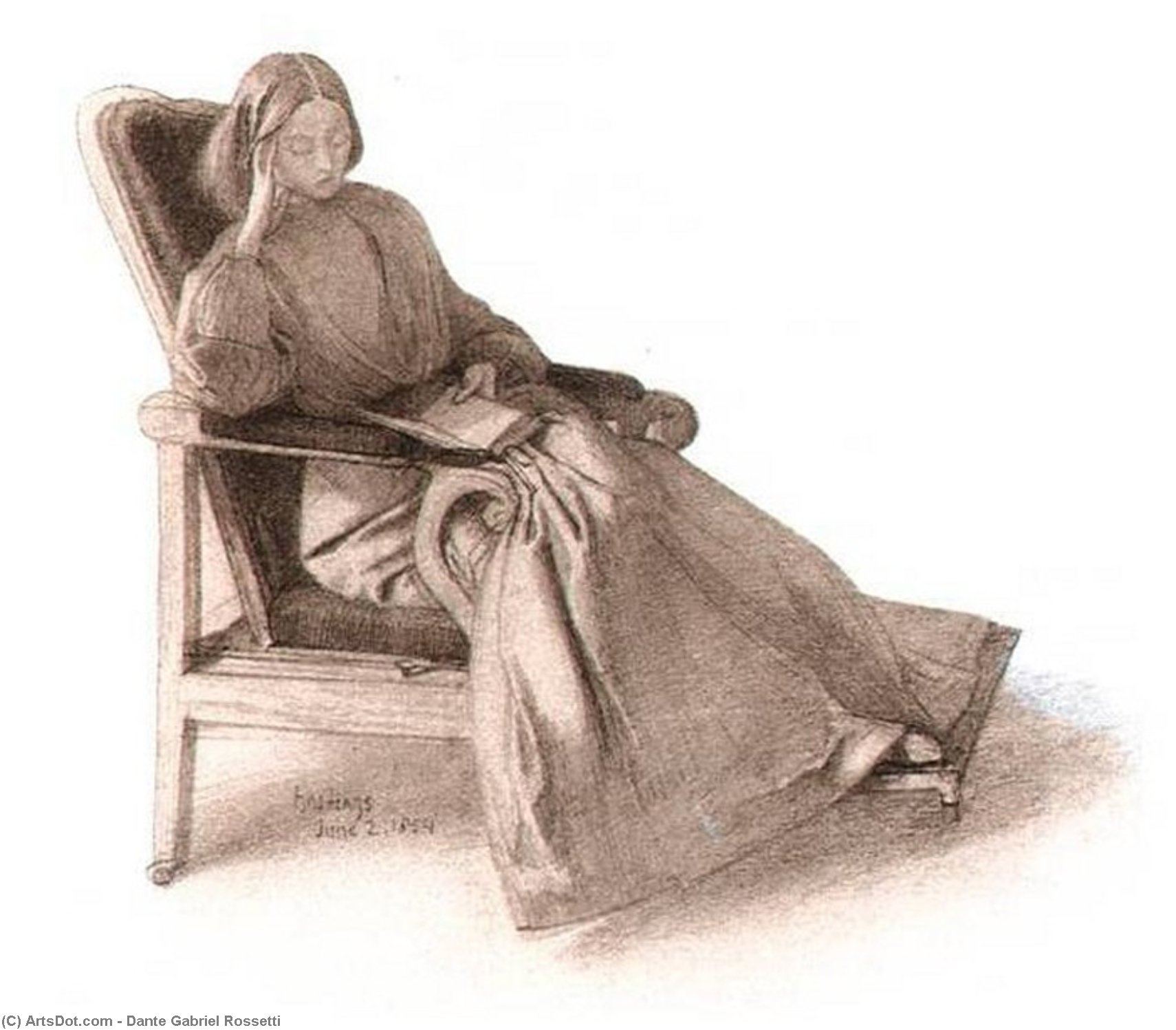 Adquirir Reproduções De Pinturas Elizabeth Siddal, 1854 por Dante Gabriele Rossetti (1828-1882, United Kingdom) | ArtsDot.com