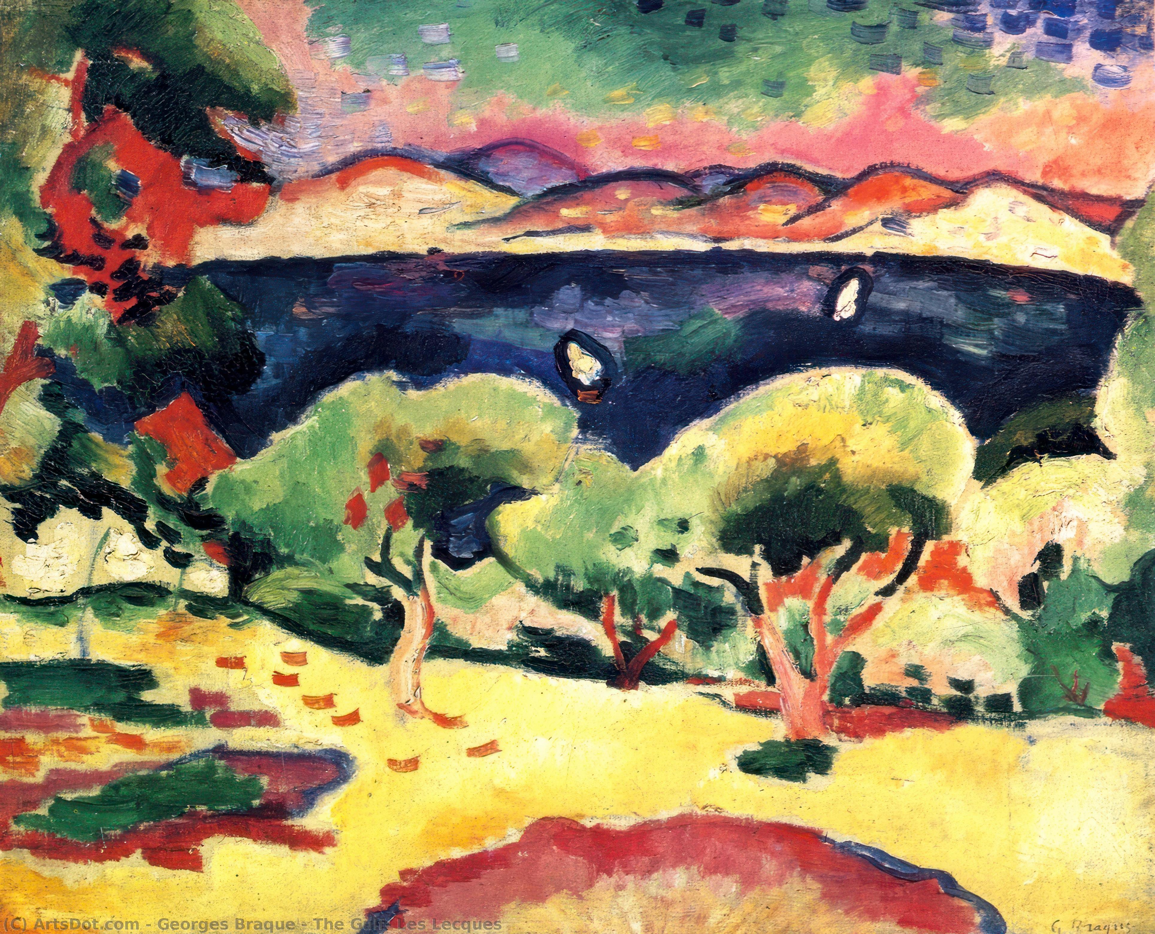 顺序 油畫 The Gulf, Les Lecques 。, 1906 通过 Georges Braque (灵感来自) (1882-1963, France) | ArtsDot.com