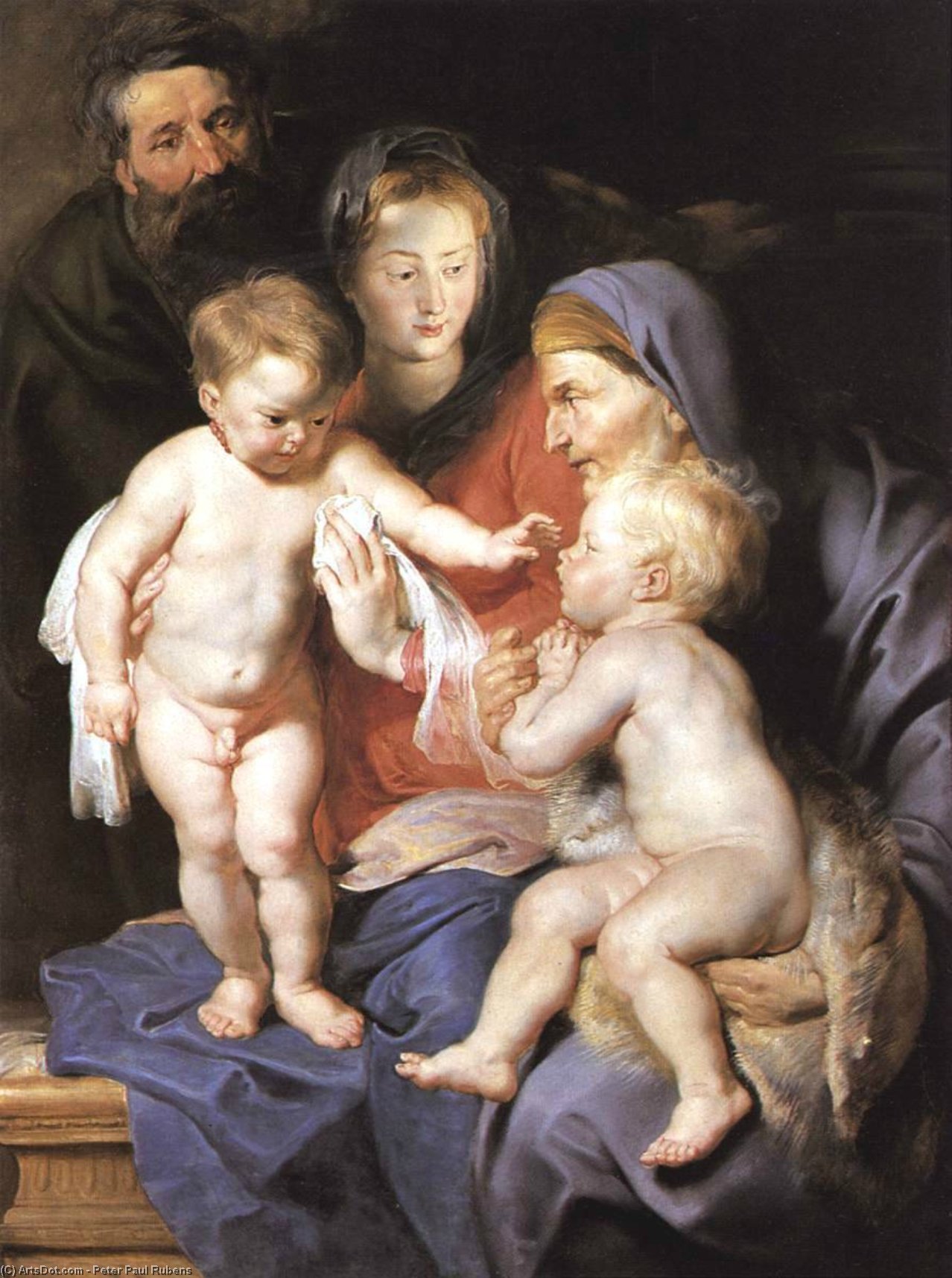 Order Artwork Replica The Holy Family with Sts Elizabeth and John the Baptist, 1614 by Peter Paul Rubens (1577-1640, Germany) | ArtsDot.com