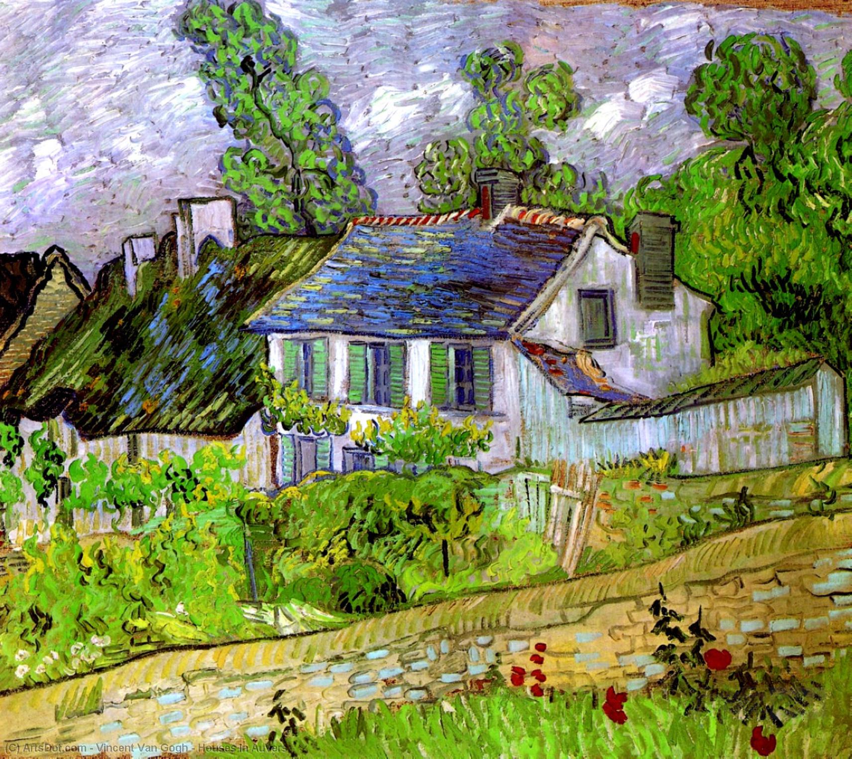 Order Art Reproductions Houses in Auvers, 1890 by Vincent Van Gogh (1853-1890, Netherlands) | ArtsDot.com