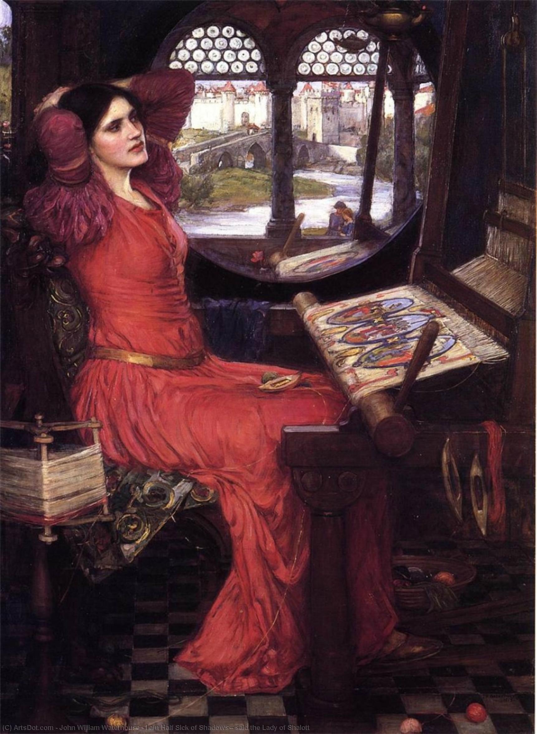 顺序 油畫 我是沙洛特夫人所说的“影子”的一半。, 1915 通过 John William Waterhouse (1849-1917, Italy) | ArtsDot.com