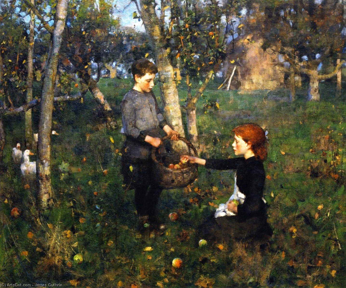 Order Oil Painting Replica In the Orchard, 1885 by James Guthrie (1859-1930, United Kingdom) | ArtsDot.com