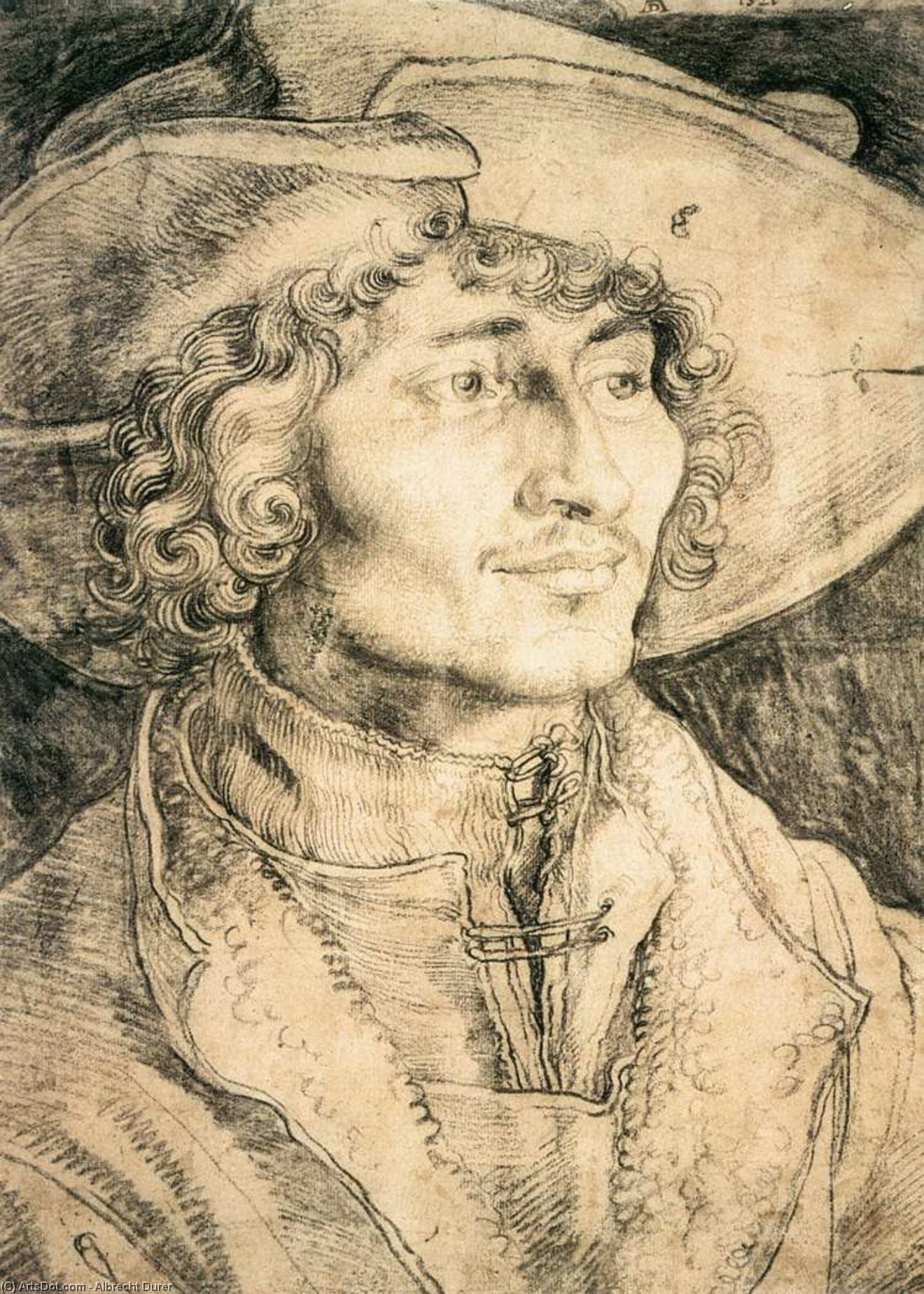 顺序 畫複製 青年人的情况。, 1521 通过 Albrecht Durer (1471-1528, Italy) | ArtsDot.com