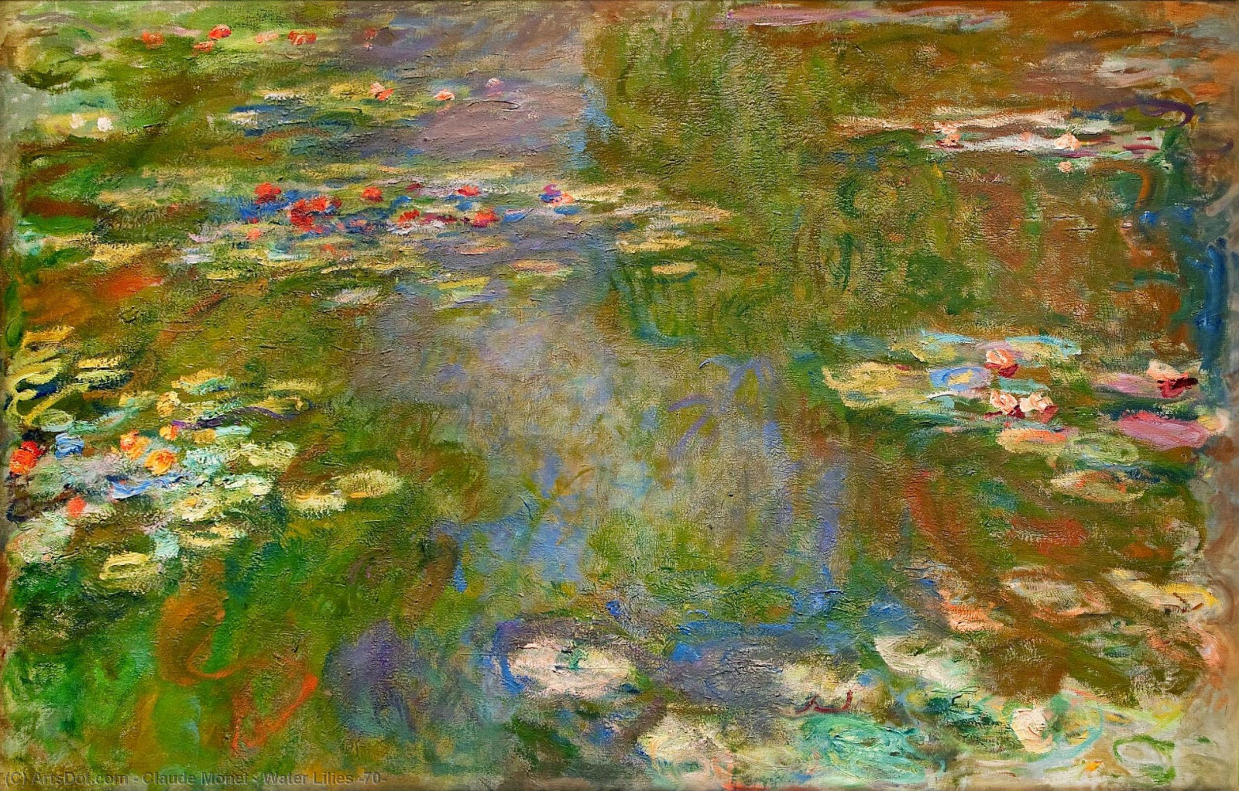 Order Artwork Replica Water Lilies (70), 1919 by Claude Monet (1840-1926, France) | ArtsDot.com