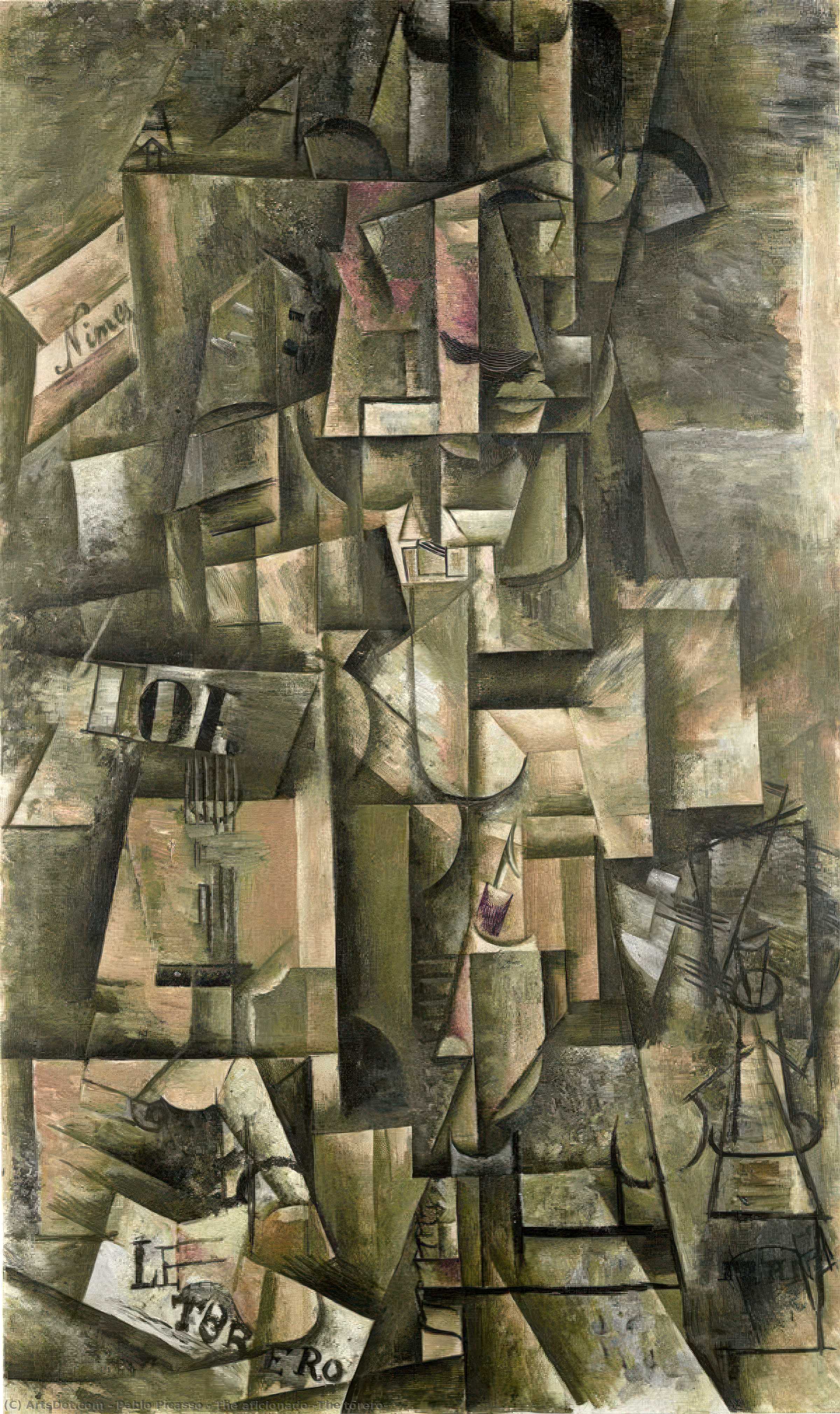 顺序 藝術再現 The aficionado (The torero), 1912 通过 Pablo Picasso (灵感来自) (1881-1973, Spain) | ArtsDot.com